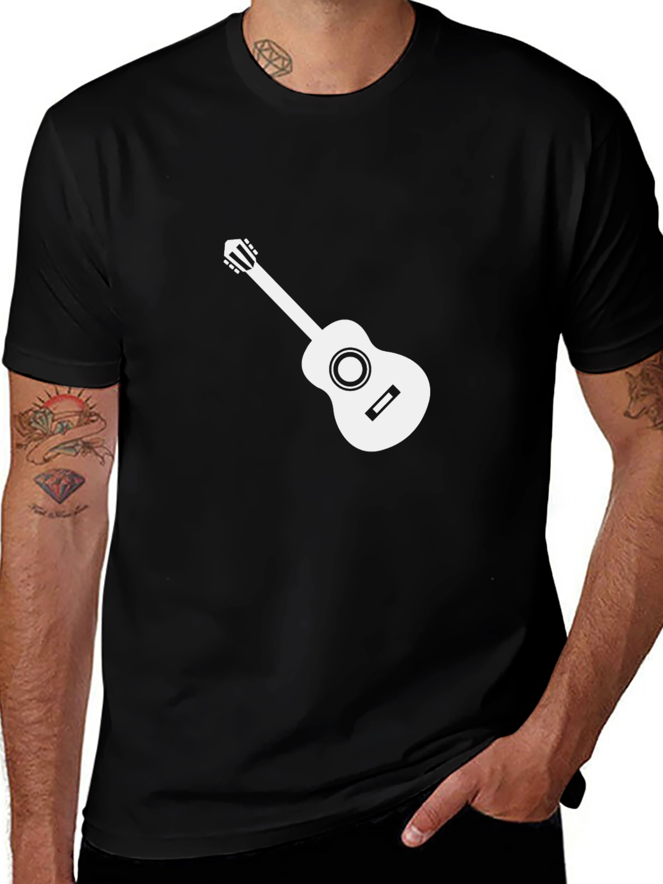 Variant 9 of Guitar Graphic Tee - Black