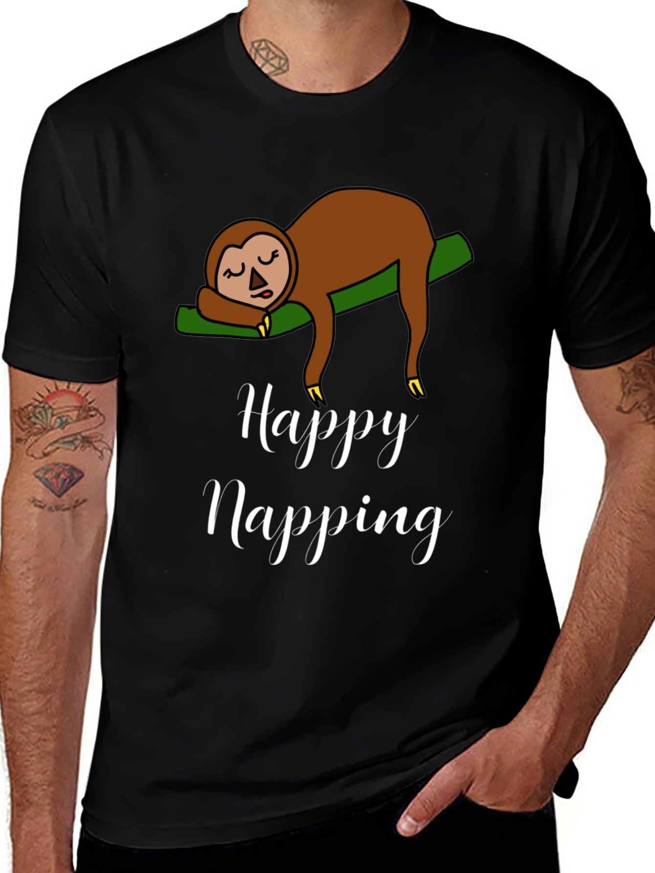 Variant 11 of Happy Napping Sloth Graphic T-Shirt