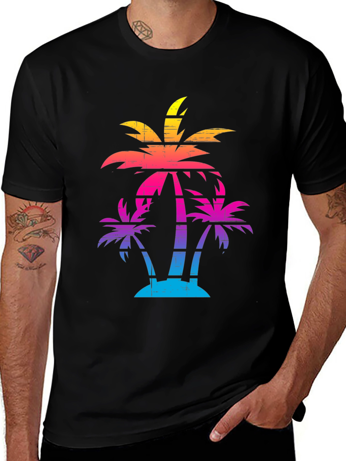 Variant 17 of Retro Palm Tree Graphic Tee