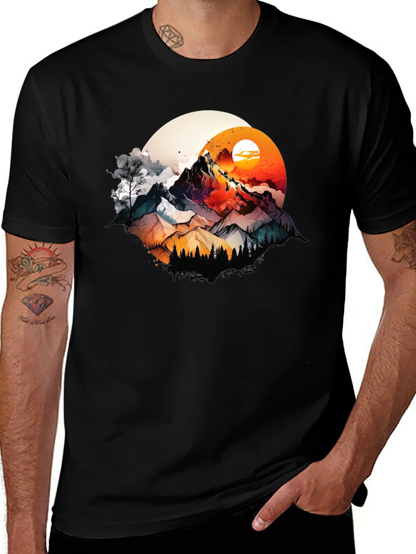 Variant 12 of Mountain Sunset Graphic T-Shirt