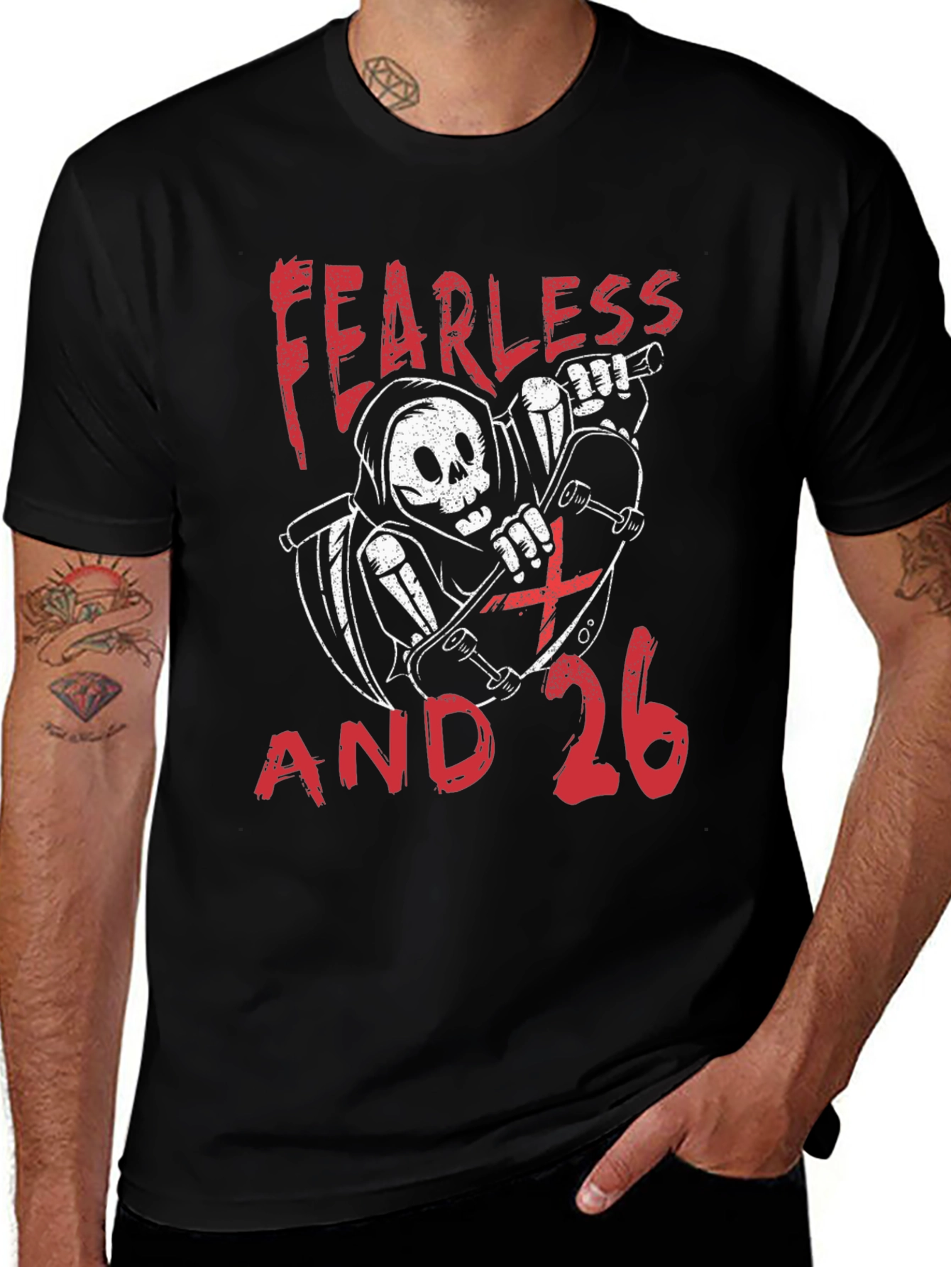 Variant 21 of Fearless and 26 T-Shirt - Skateboard Reaper Design