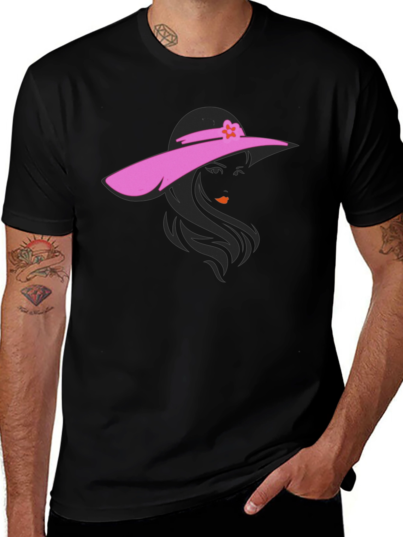 Variant 22 of Lady in Hat Graphic T-Shirt - Stylish Casual Tee