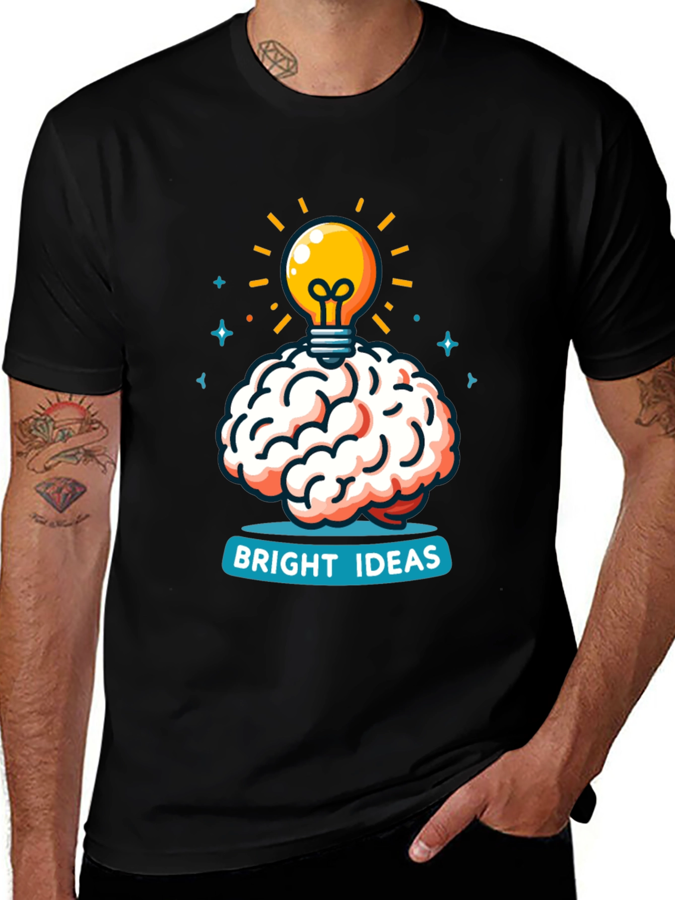 Variant 2 of Bright Ideas Brain T-Shirt - Creative Thinking Tee
