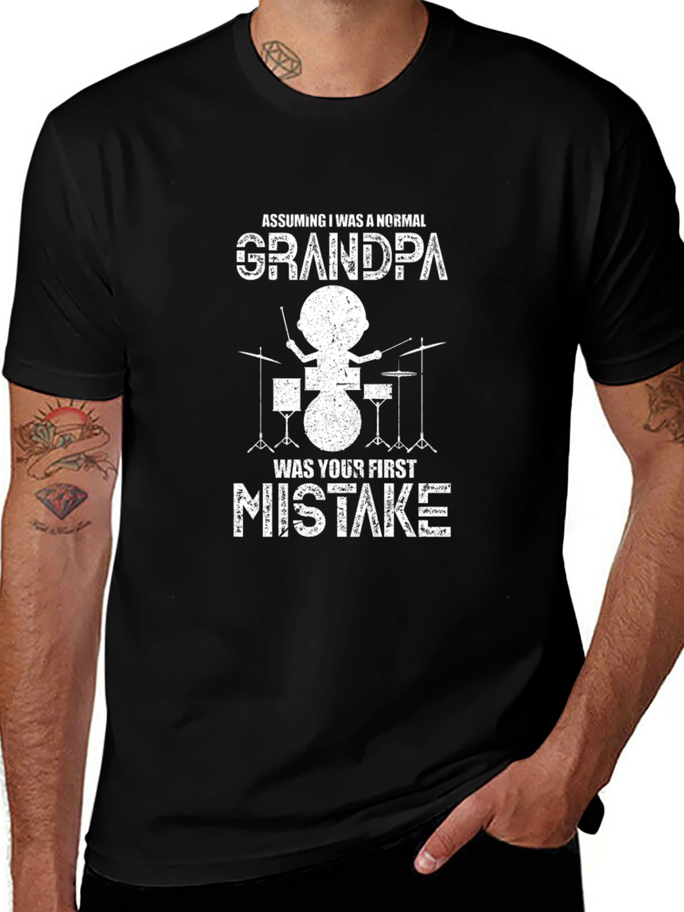 Variant 11 of Funny Grandpa Drummer T-Shirt - First Mistake