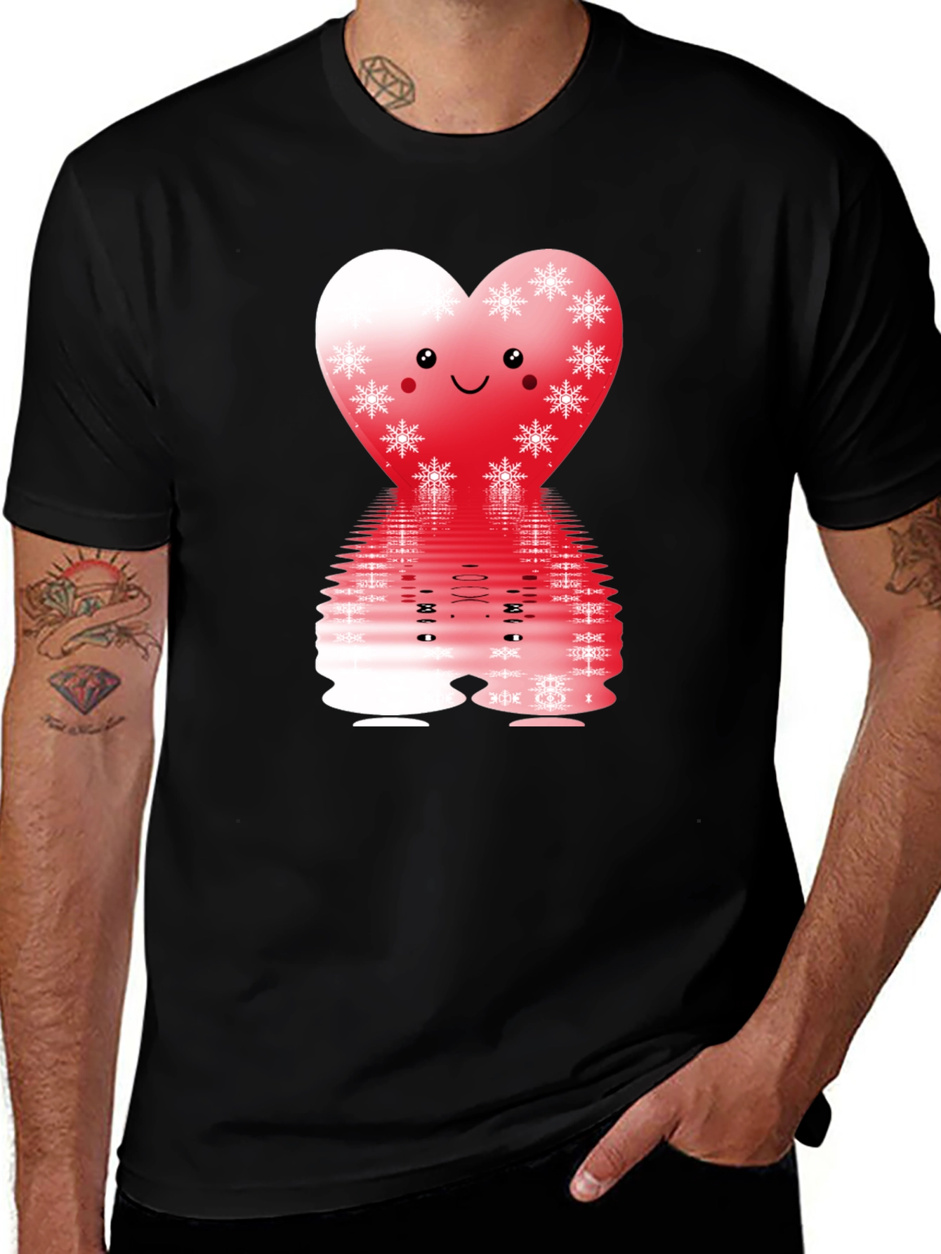 Variant 22 of Cute Heart Snowflake Graphic Tee