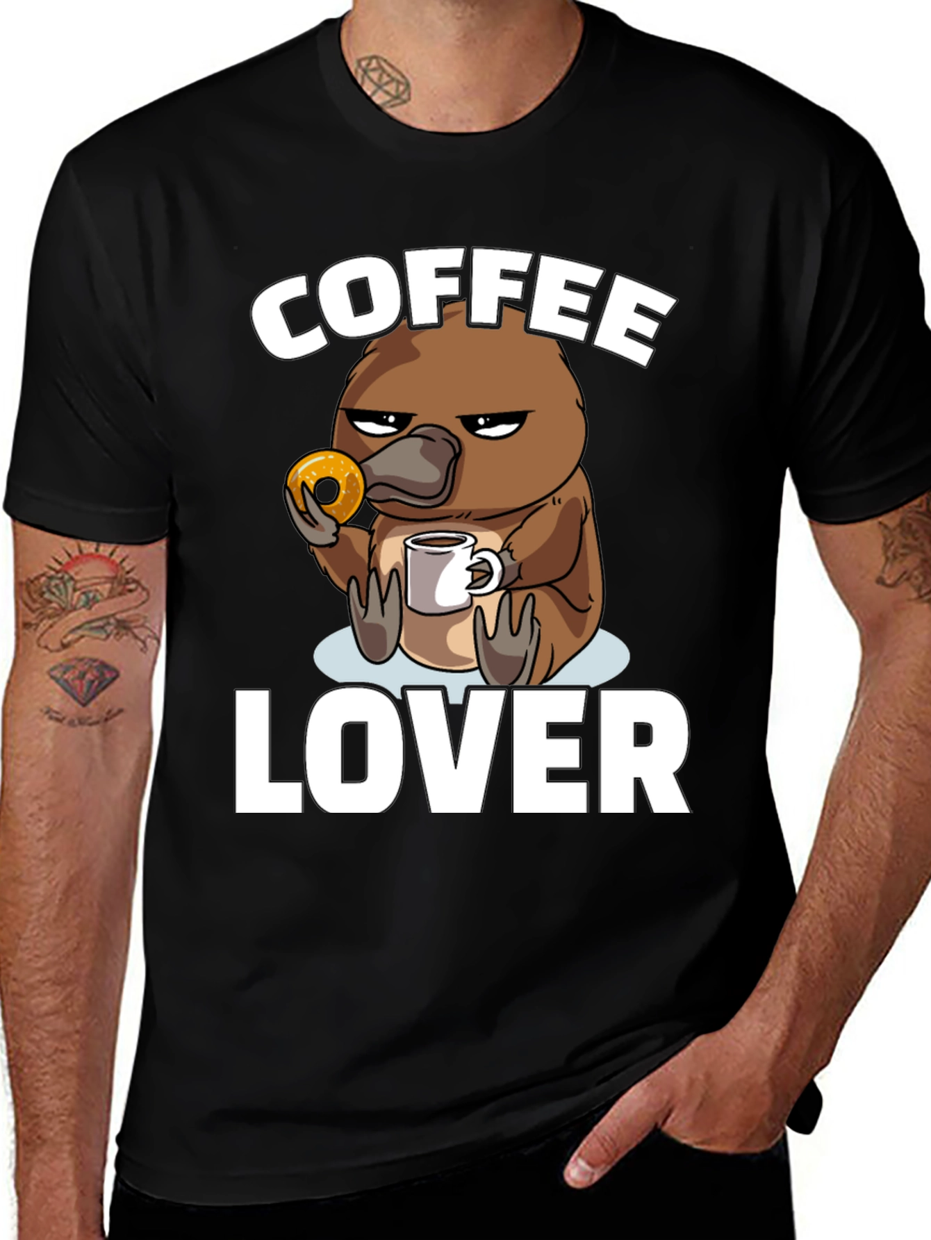Variant 11 of Coffee Lover Platypus Graphic T-Shirt