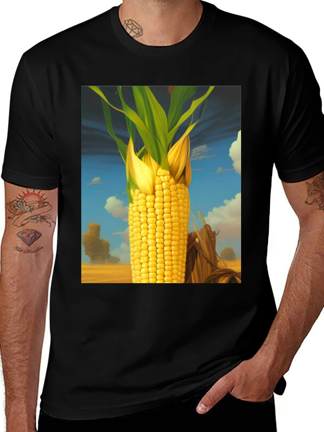 Variant 8 of Corn Graphic Tee - Farm Fresh Style