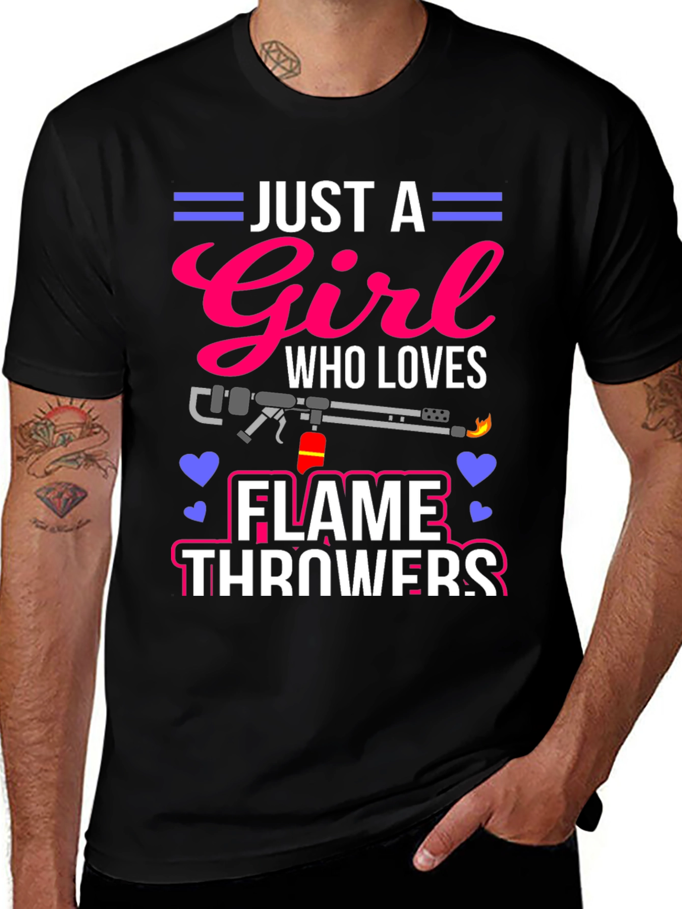 Variant 18 of Just A Girl Who Loves Flamethrowers T-Shirt