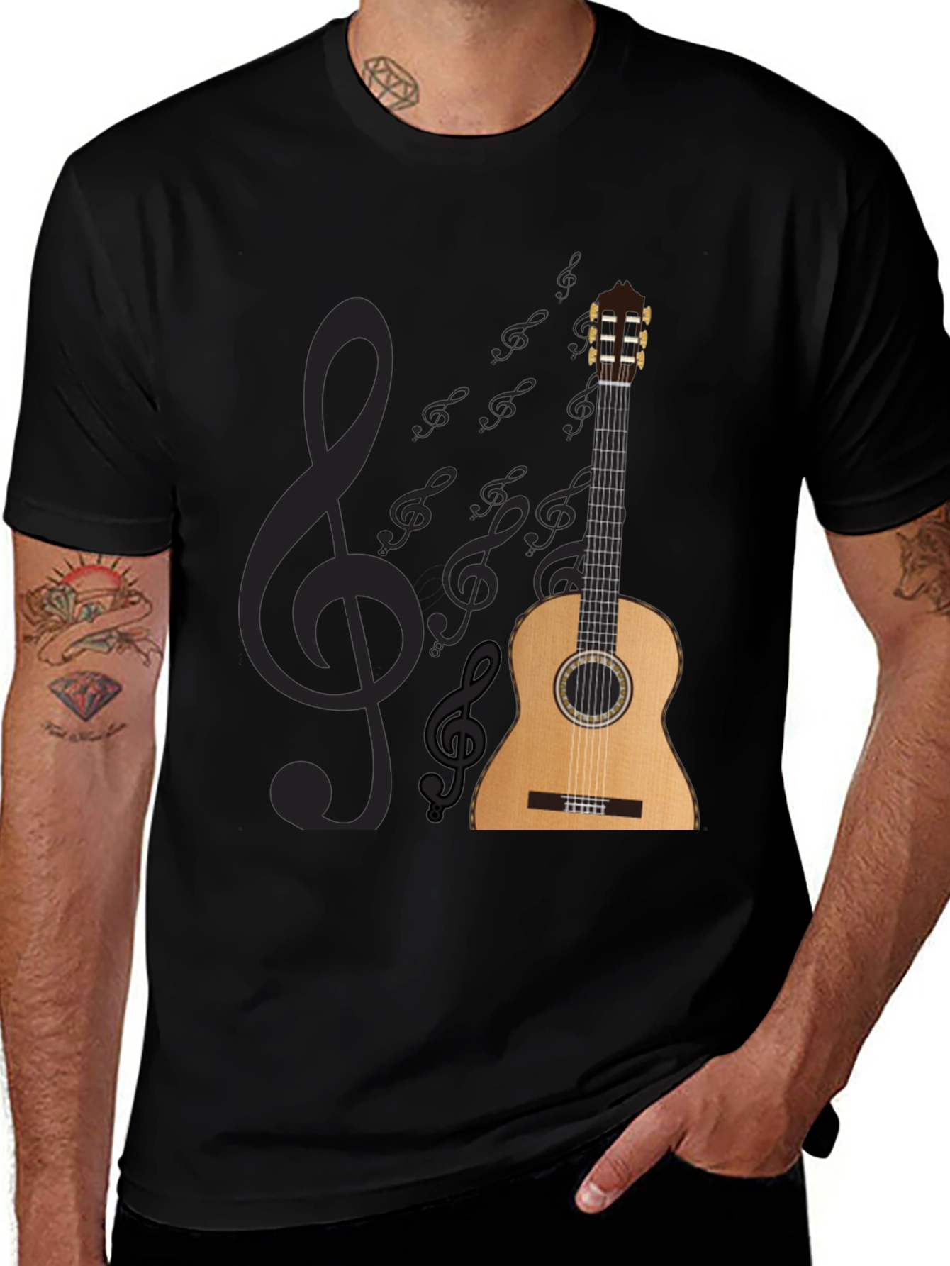 Variant 4 of Guitar & Musical Notes Graphic Tee