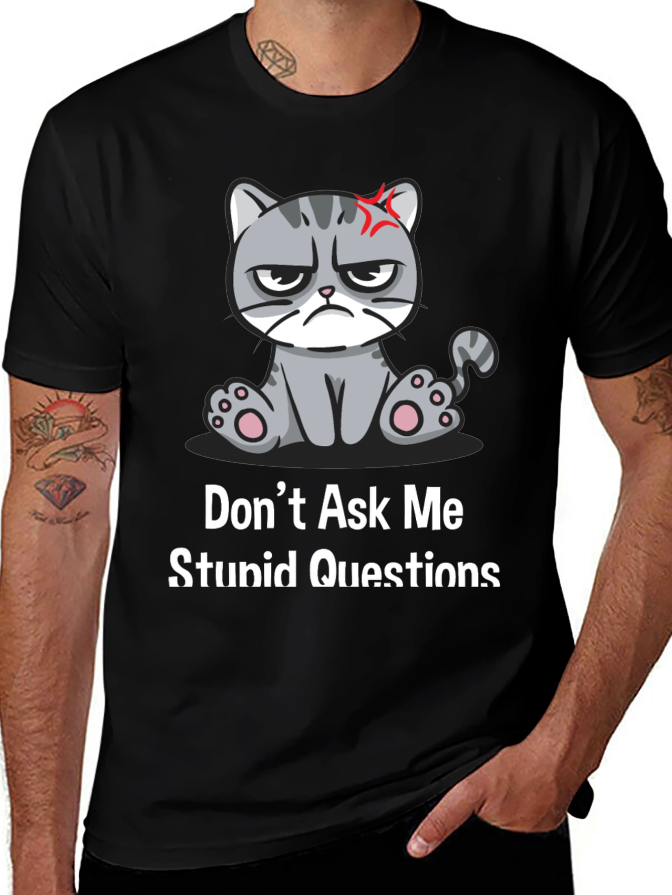 Variant 30 of Grumpy Cat T-Shirt - Don't Ask Me Stupid Questions