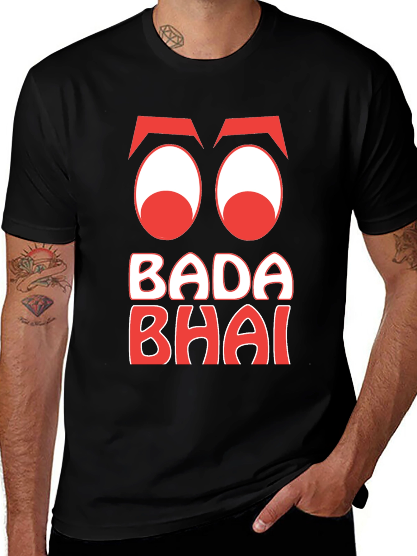 Variant 28 of Bada Bhai Graphic T-Shirt - Cool & Unique!