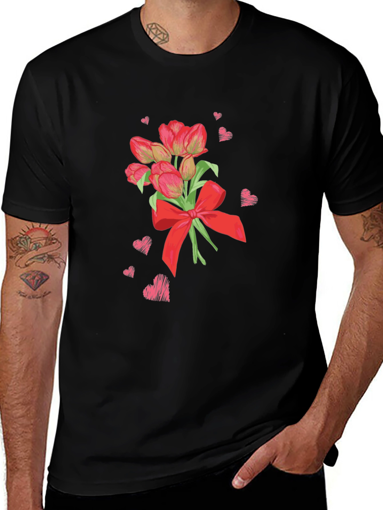 Variant 3 of Tulip Bouquet Graphic Tee - Valentine's Day Special