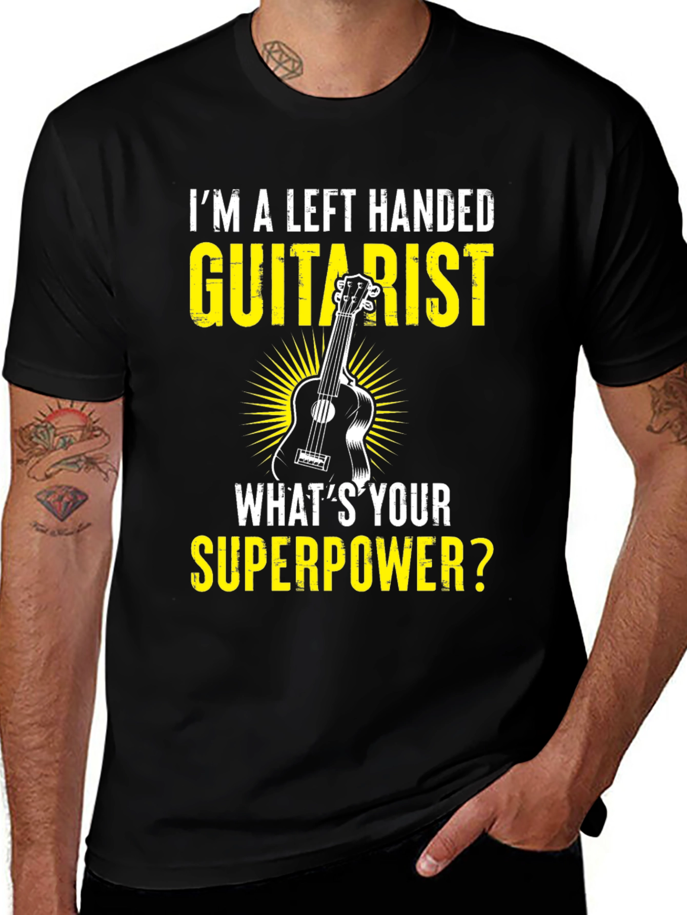 Variant 28 of Left Handed Guitarist Superpower T-Shirt