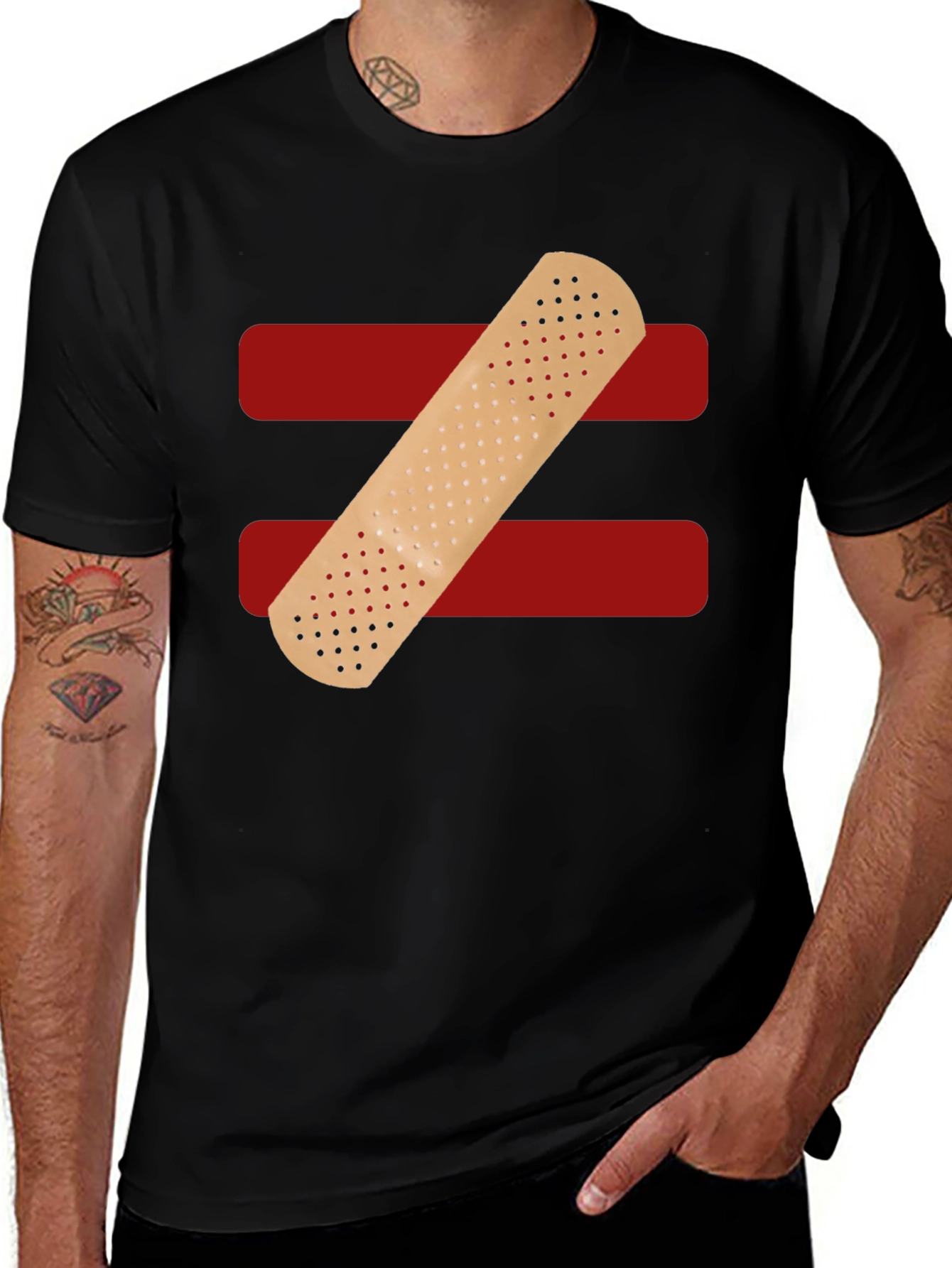 Equality First Aid T-Shirt - Black Crew Neck