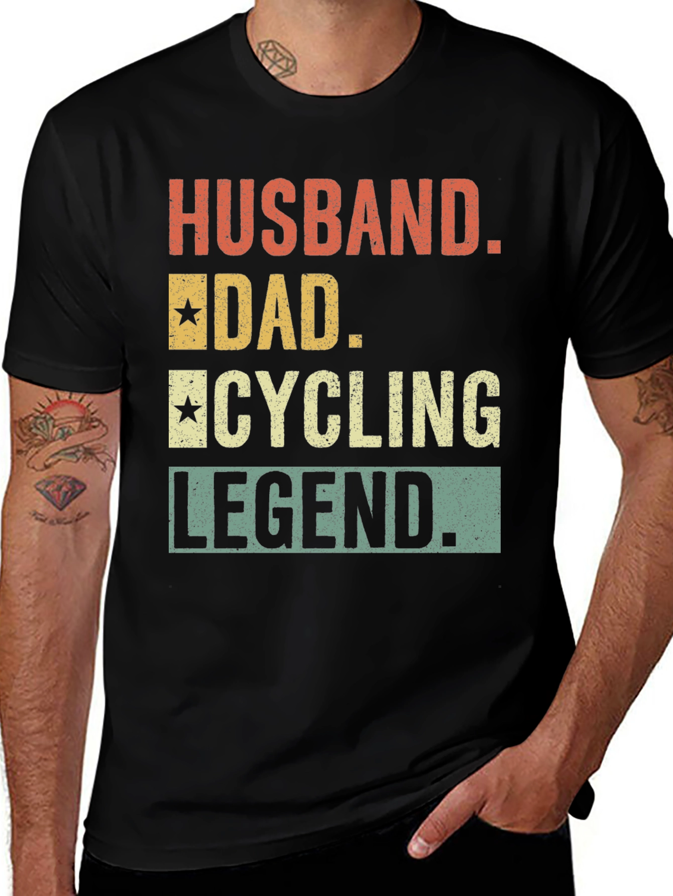 Variant 3 of Husband Dad Cycling Legend Graphic Tee