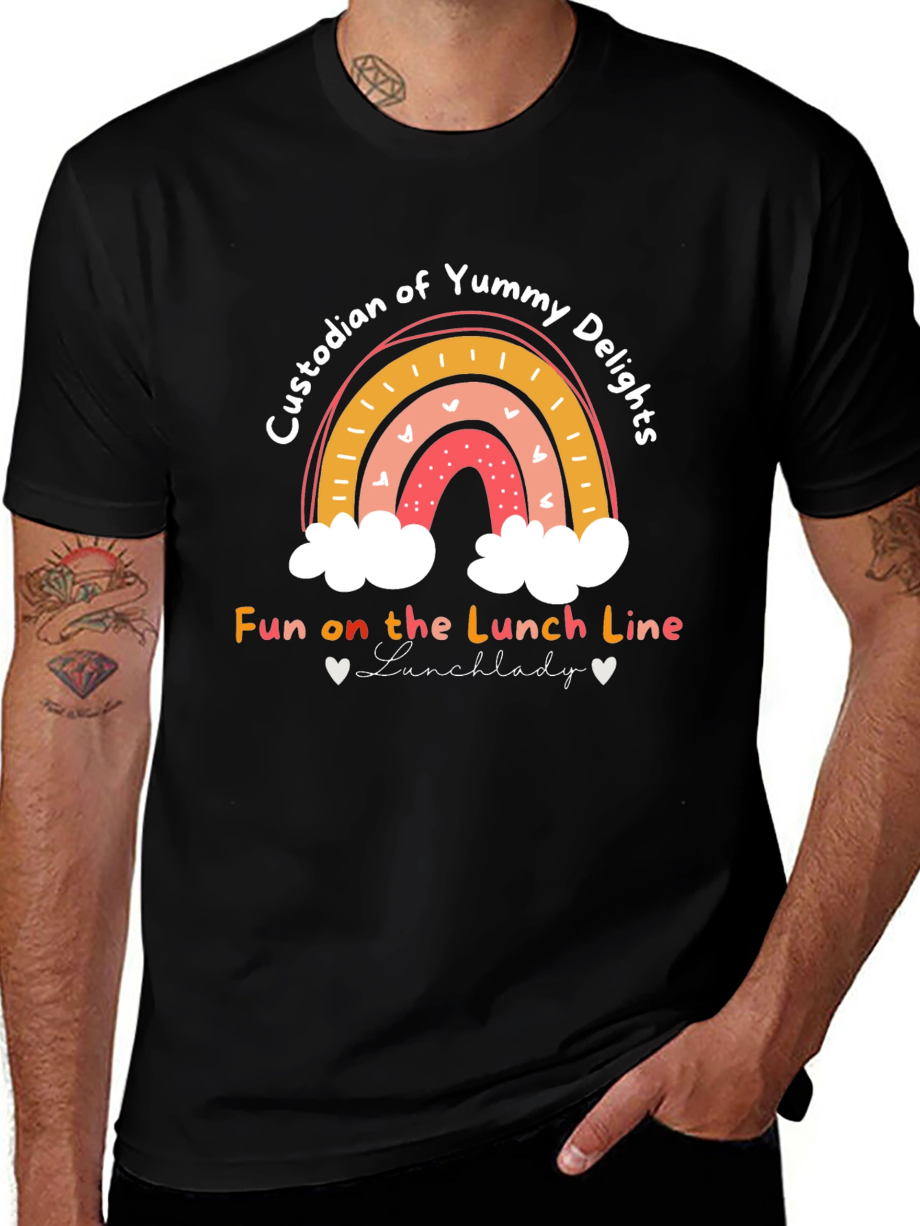 Variant 19 of Lunch Lady Rainbow Graphic T-Shirt