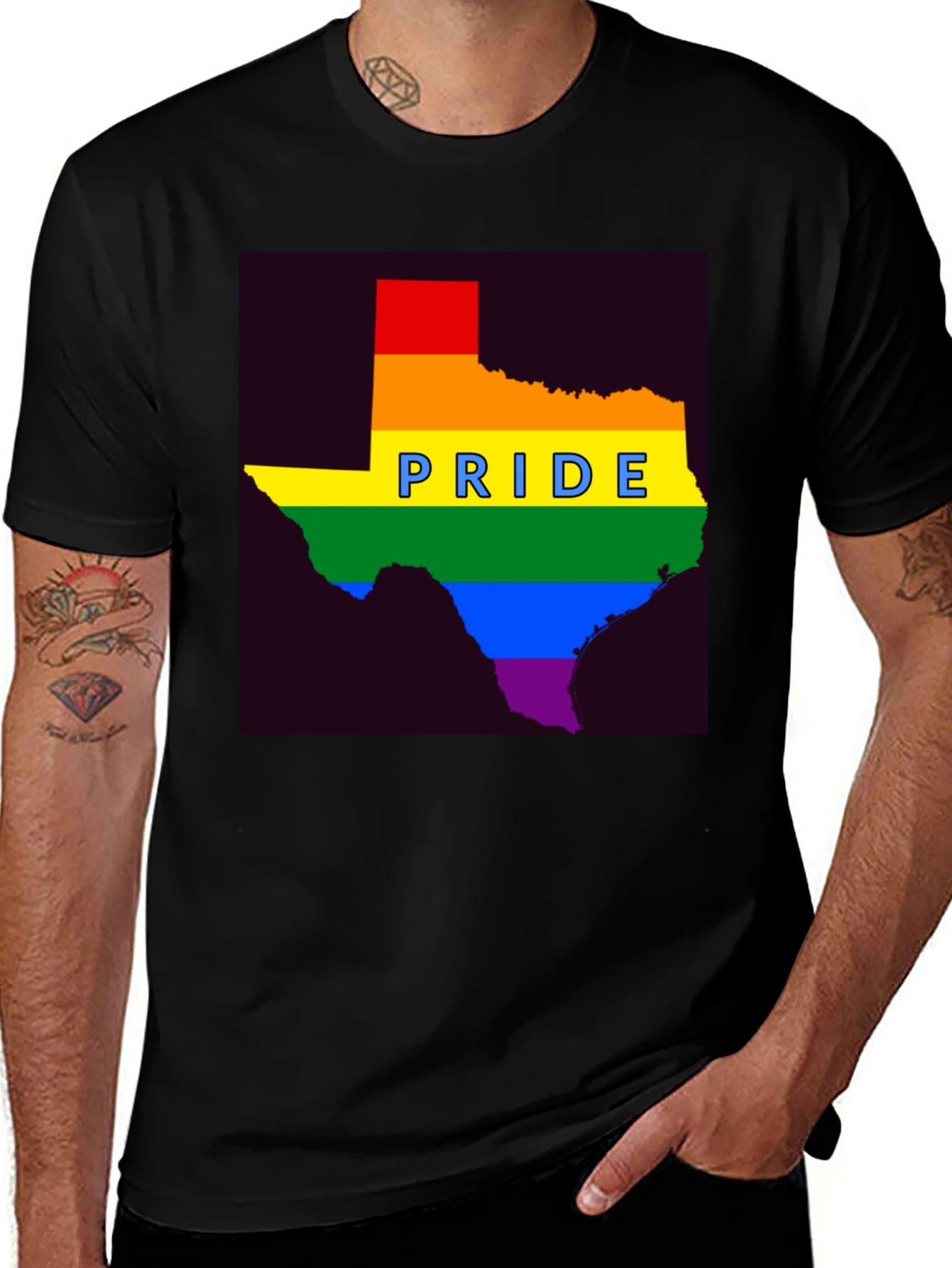 Texas Pride T-Shirt - LGBTQ+ Rainbow State Tee
