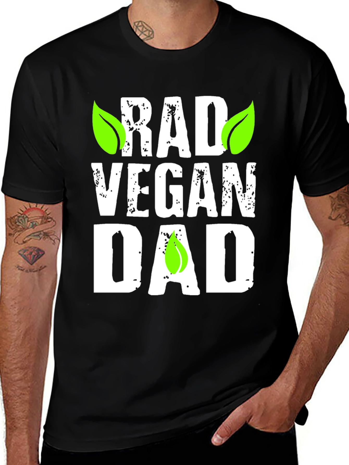 Variant 15 of Rad Vegan Dad Graphic T-Shirt - Black