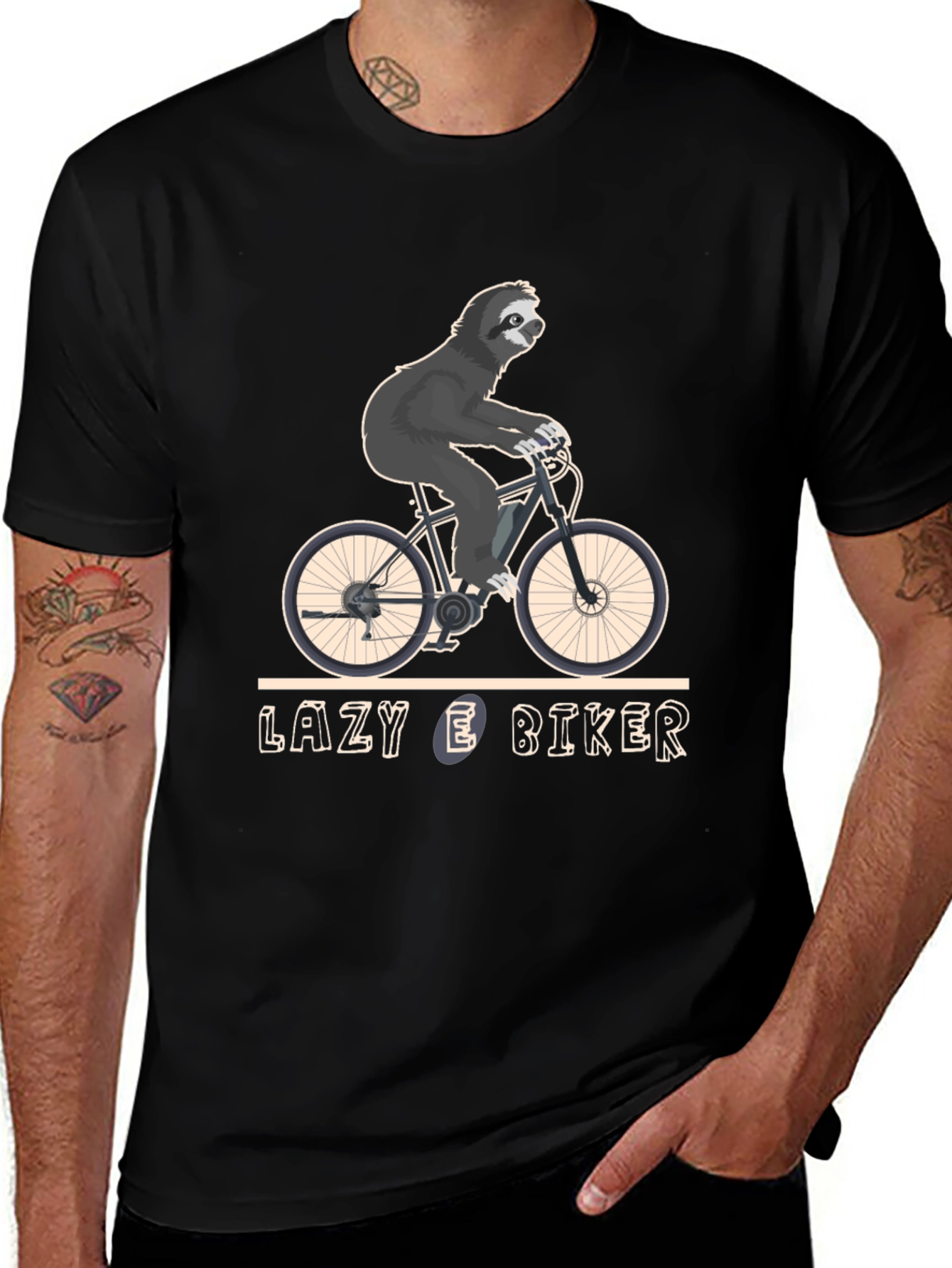 Variant 29 of Lazy E-Biker Sloth T-Shirt - Funny Animal Design