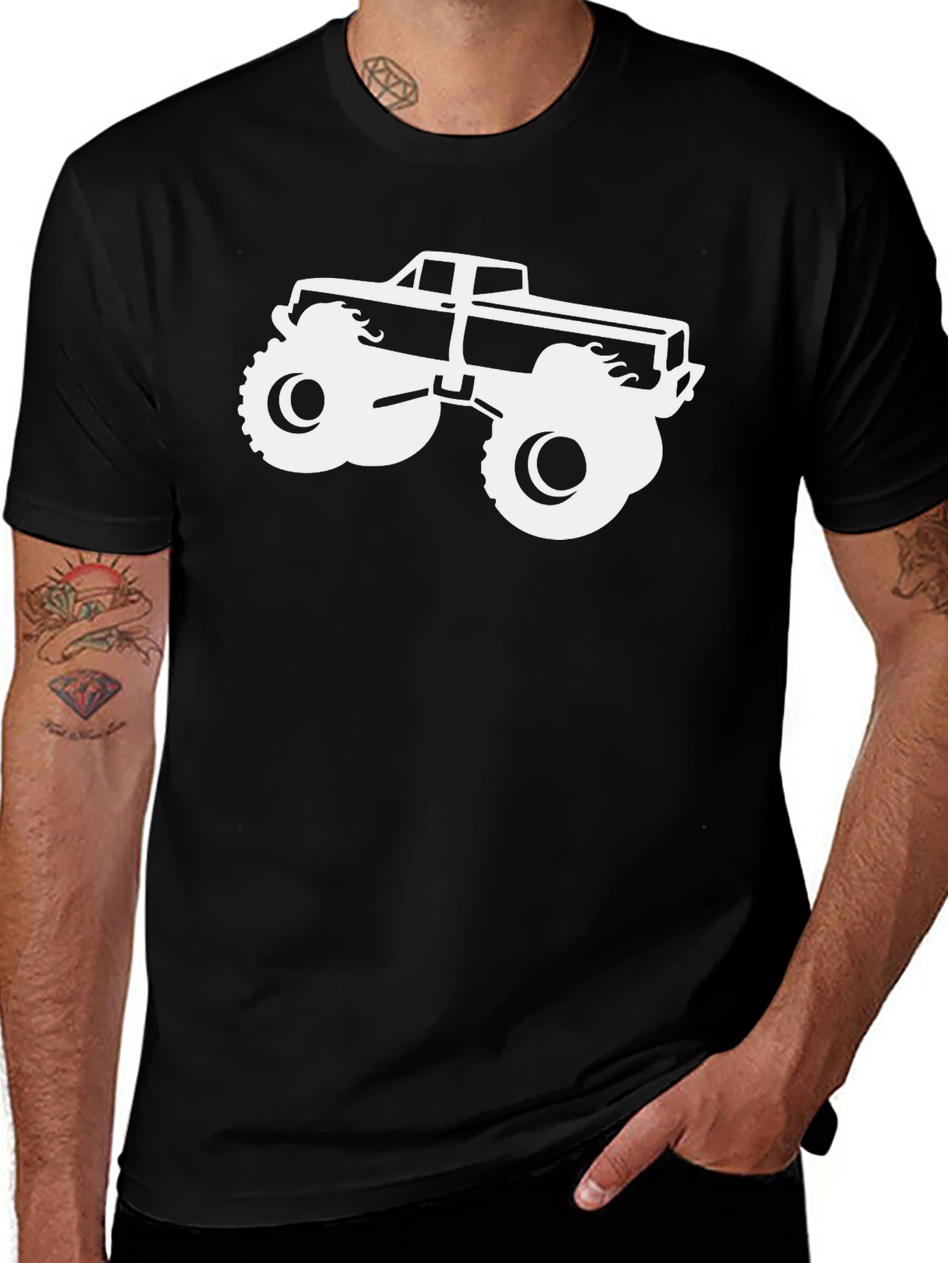 Variant 11 of Monster Truck Graphic Tee - Black Cotton