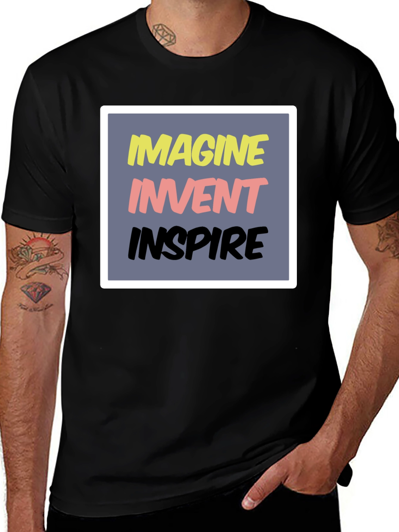 Variant 17 of Imagine Invent Inspire Graphic T-Shirt - Black