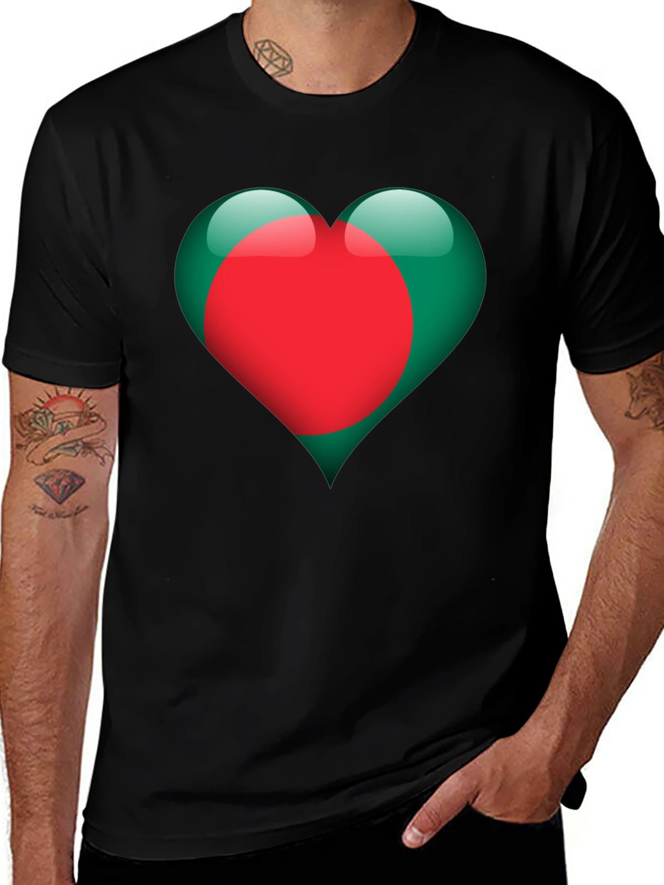 Variant 11 of Bangladesh Heart Flag Graphic T-Shirt