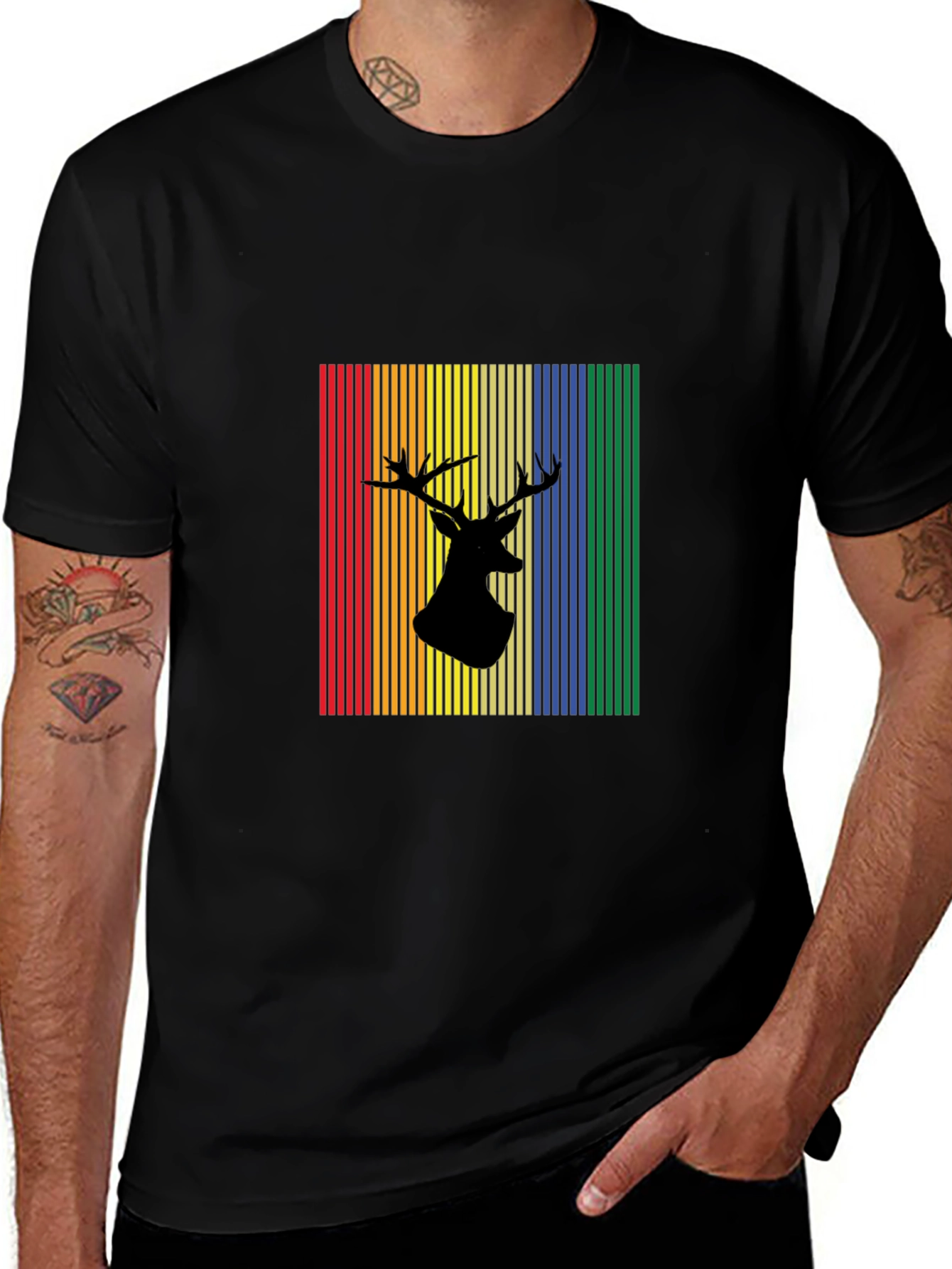 Variant 25 of Rainbow Deer Silhouette Graphic Tee