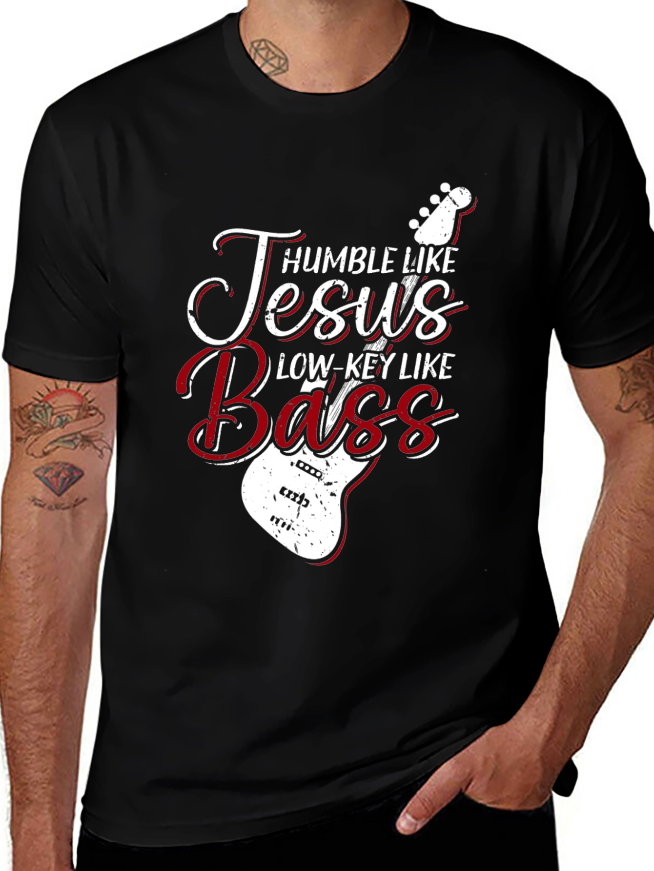 Variant 8 of Humble Like Jesus Bass Guitar T-Shirt