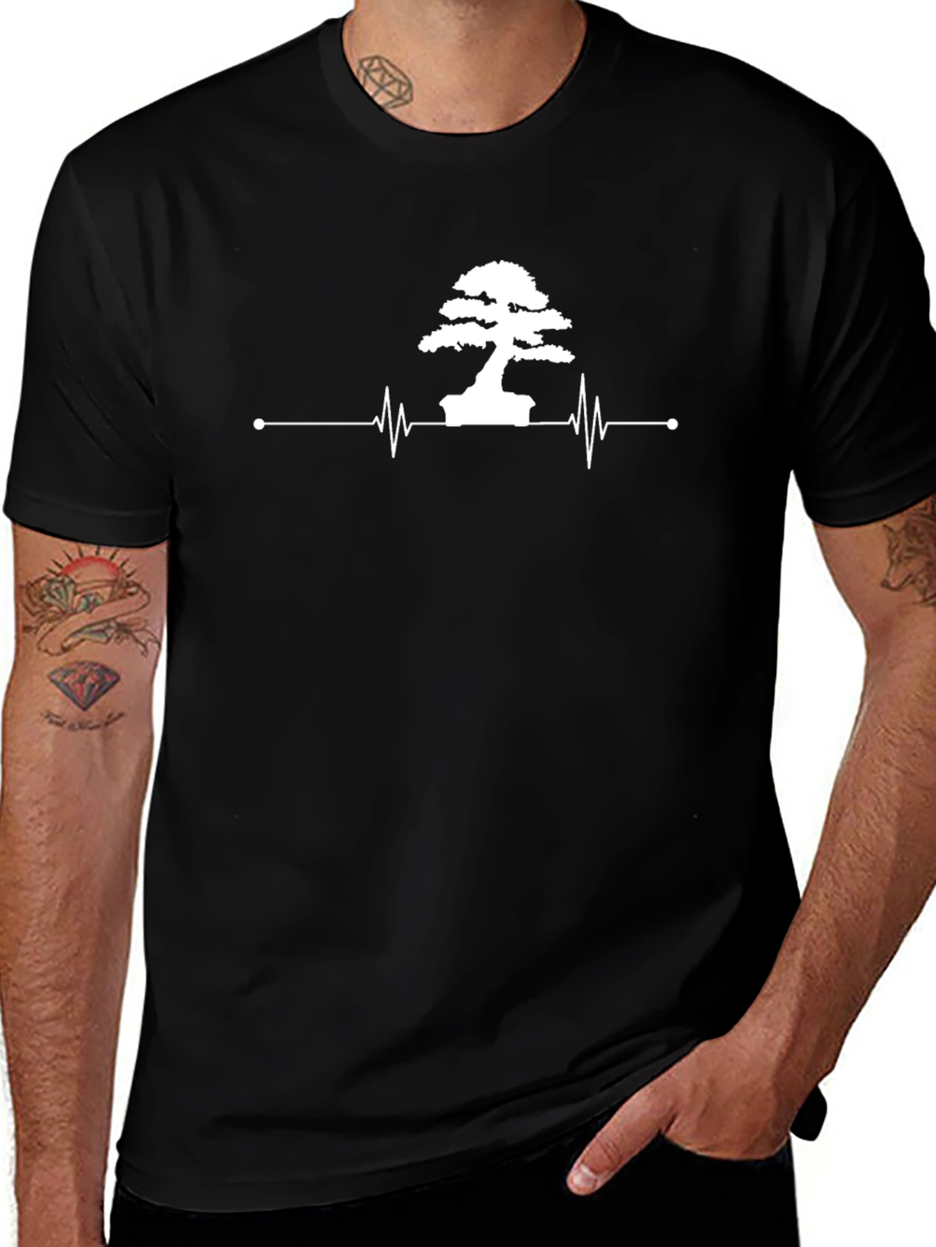 Bonsai Tree Heartbeat T-Shirt - Nature Lover Tee