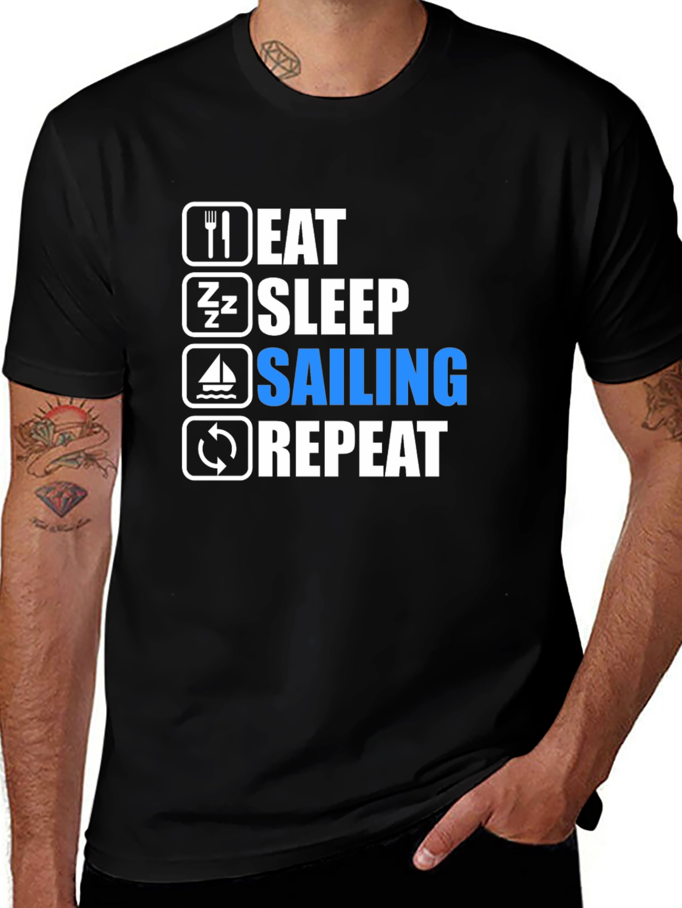 Variant 28 of Eat Sleep Sailing Repeat T-Shirt