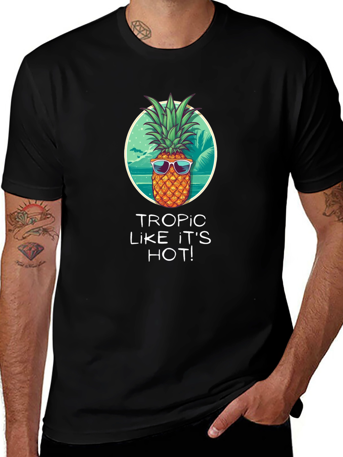 Variant 7 of Tropic Like It's Hot T-Shirt - Pineapple Design