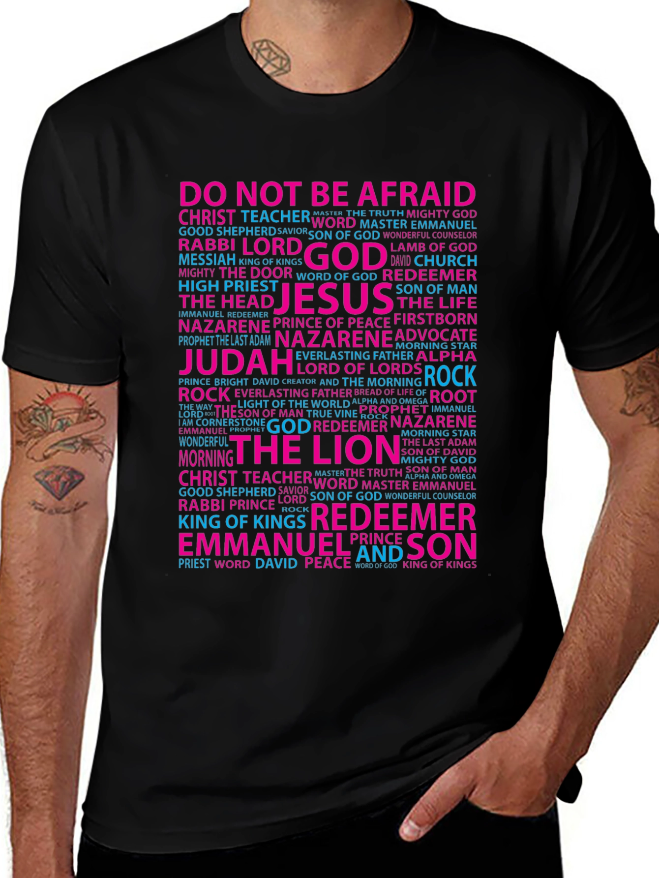 Faith-Inspired Word Art Graphic T-Shirt