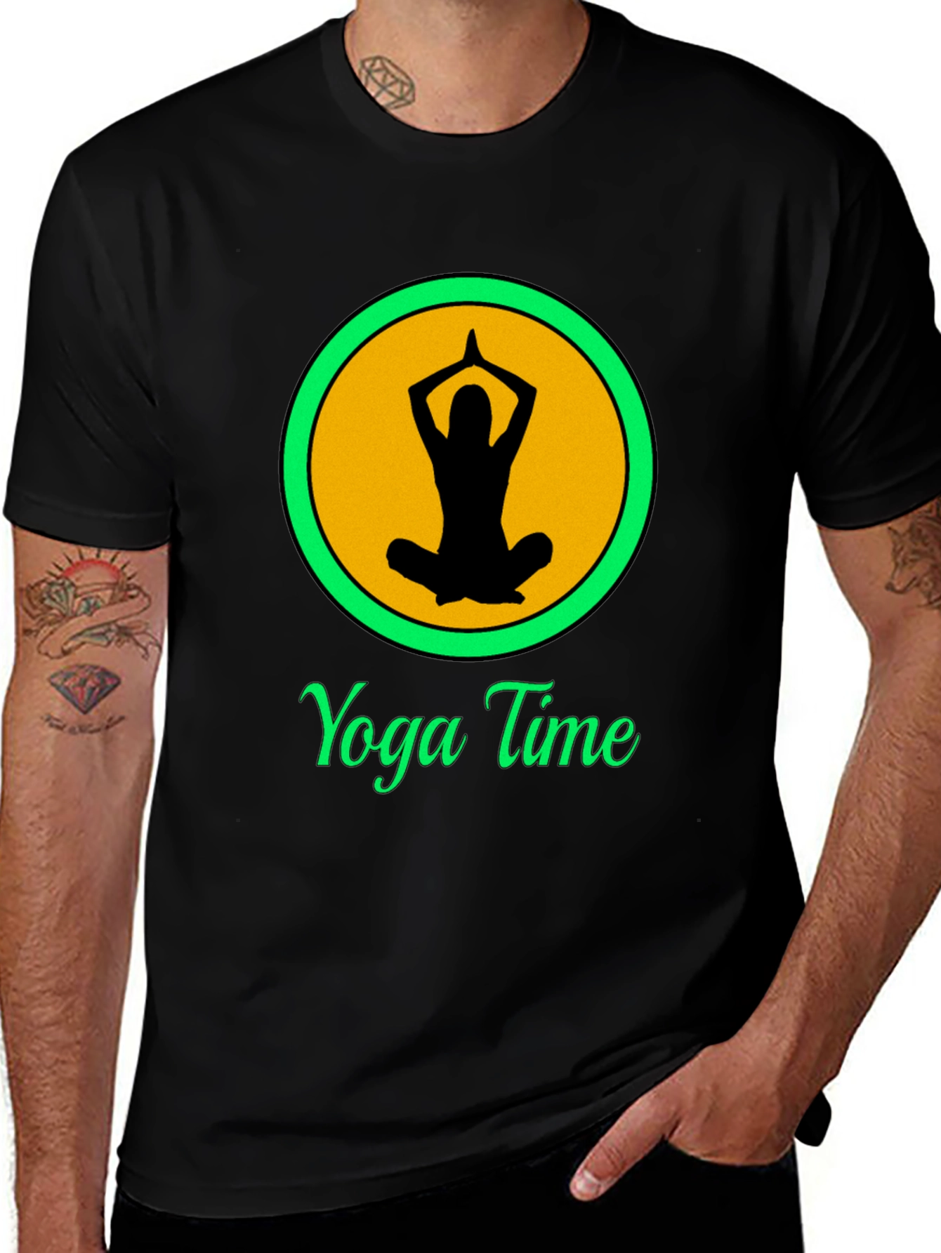 Variant 27 of Yoga Time Graphic T-Shirt - Black