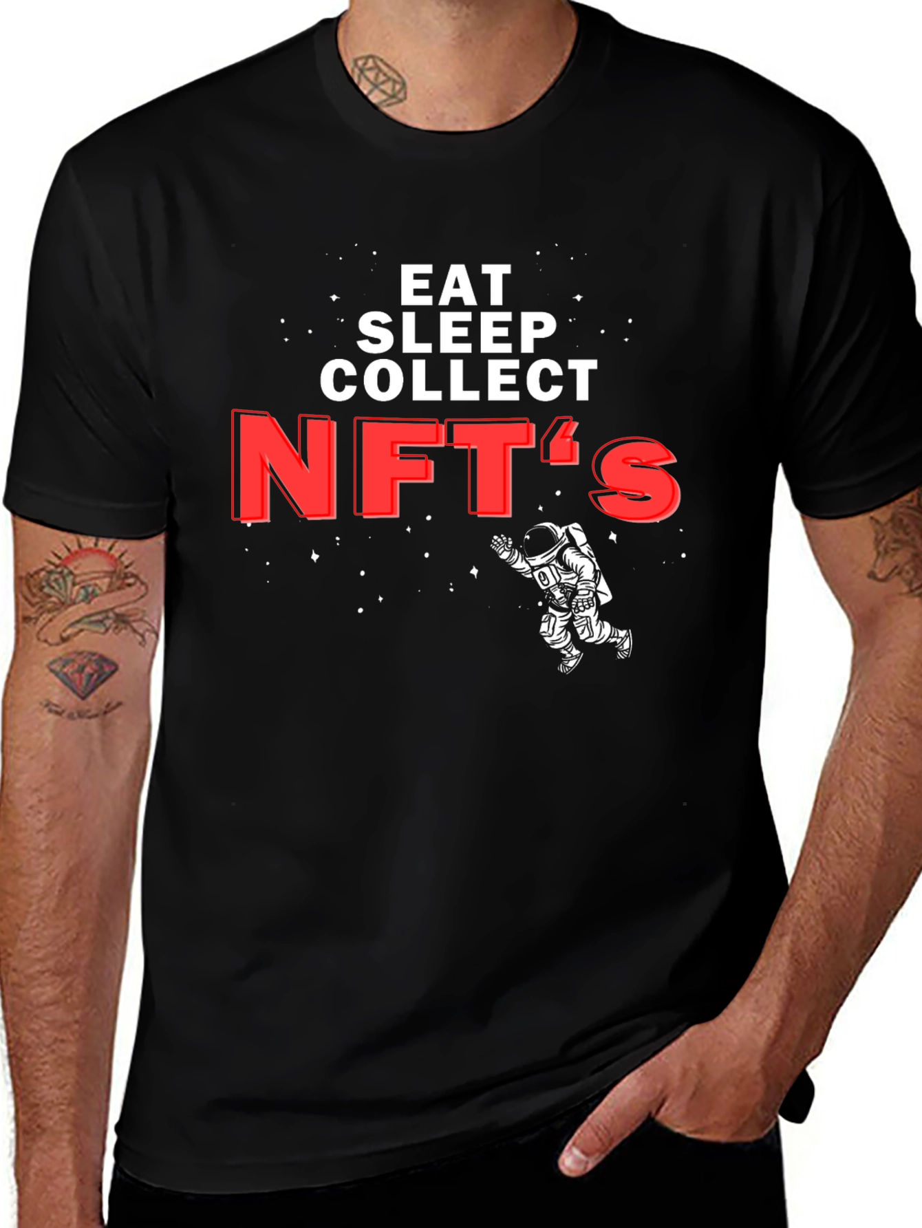 Eat Sleep Collect NFTs T-Shirt - Space Astronaut Tee