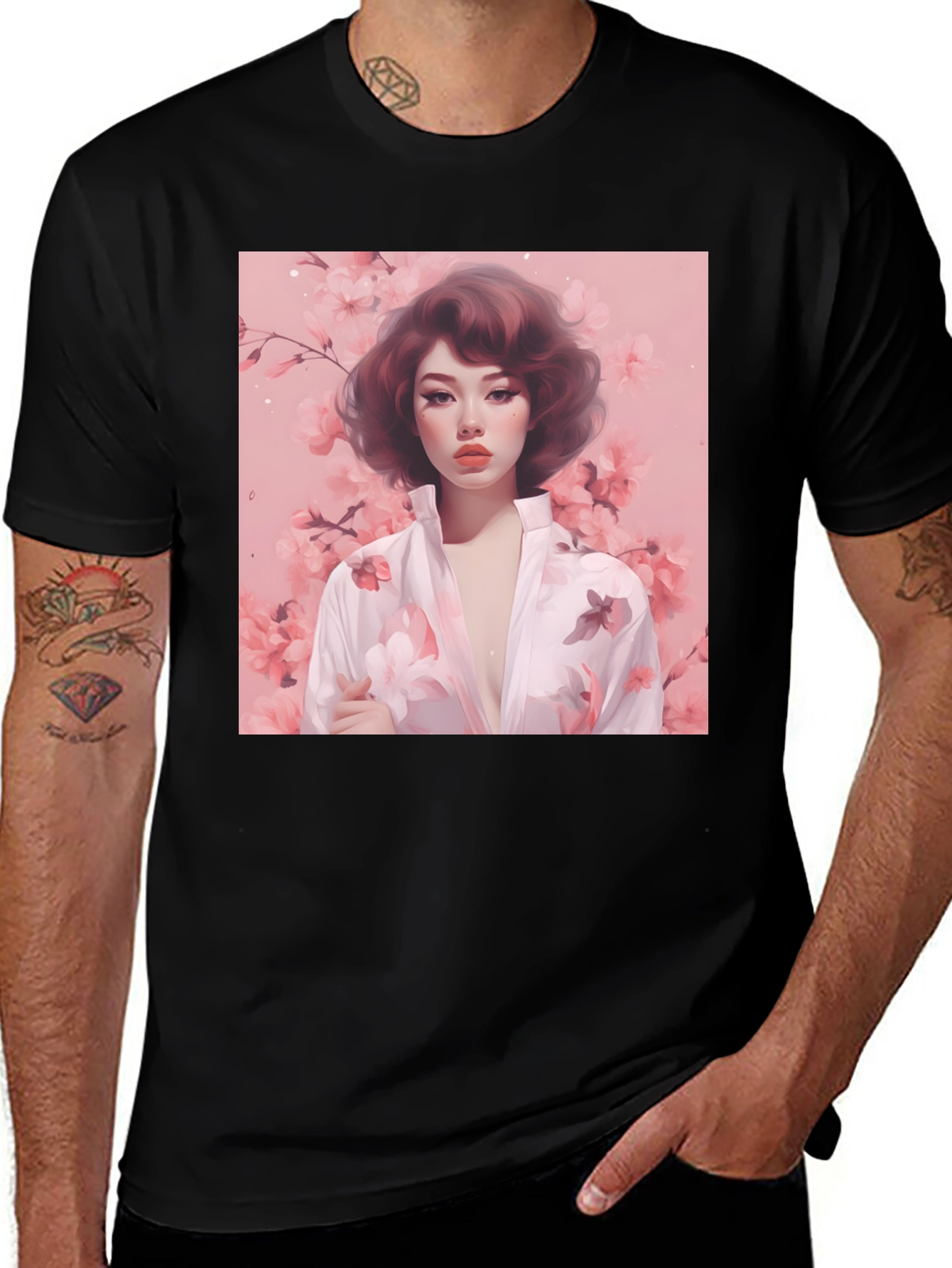 Variant 19 of Floral Portrait Graphic Tee