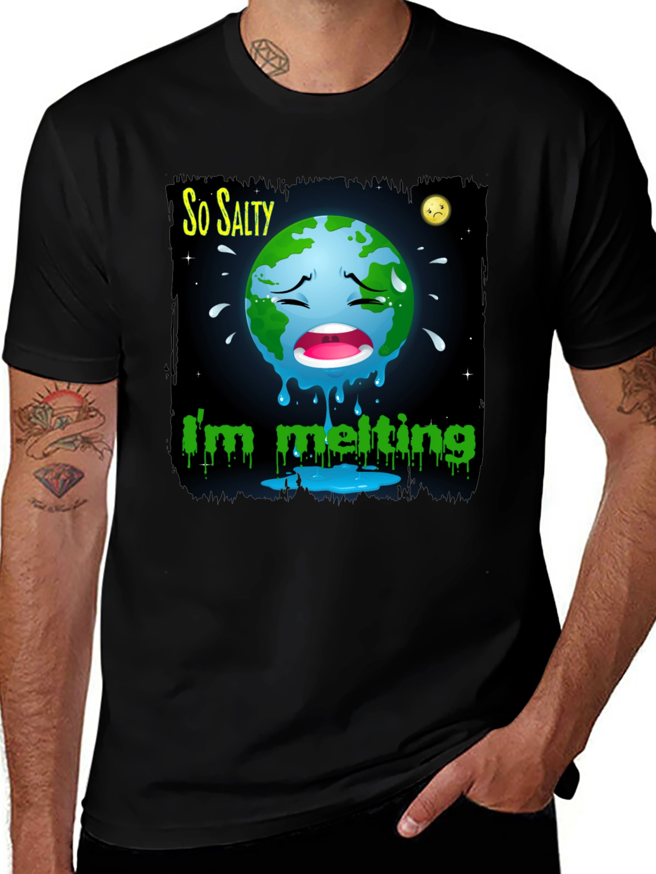 Variant 4 of So Salty Melting Earth Graphic Tee - Climate Change Awareness