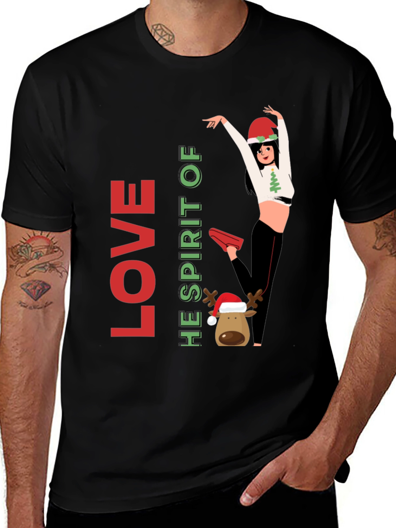 Variant 5 of Christmas Spirit Graphic Tee - Love The Holidays