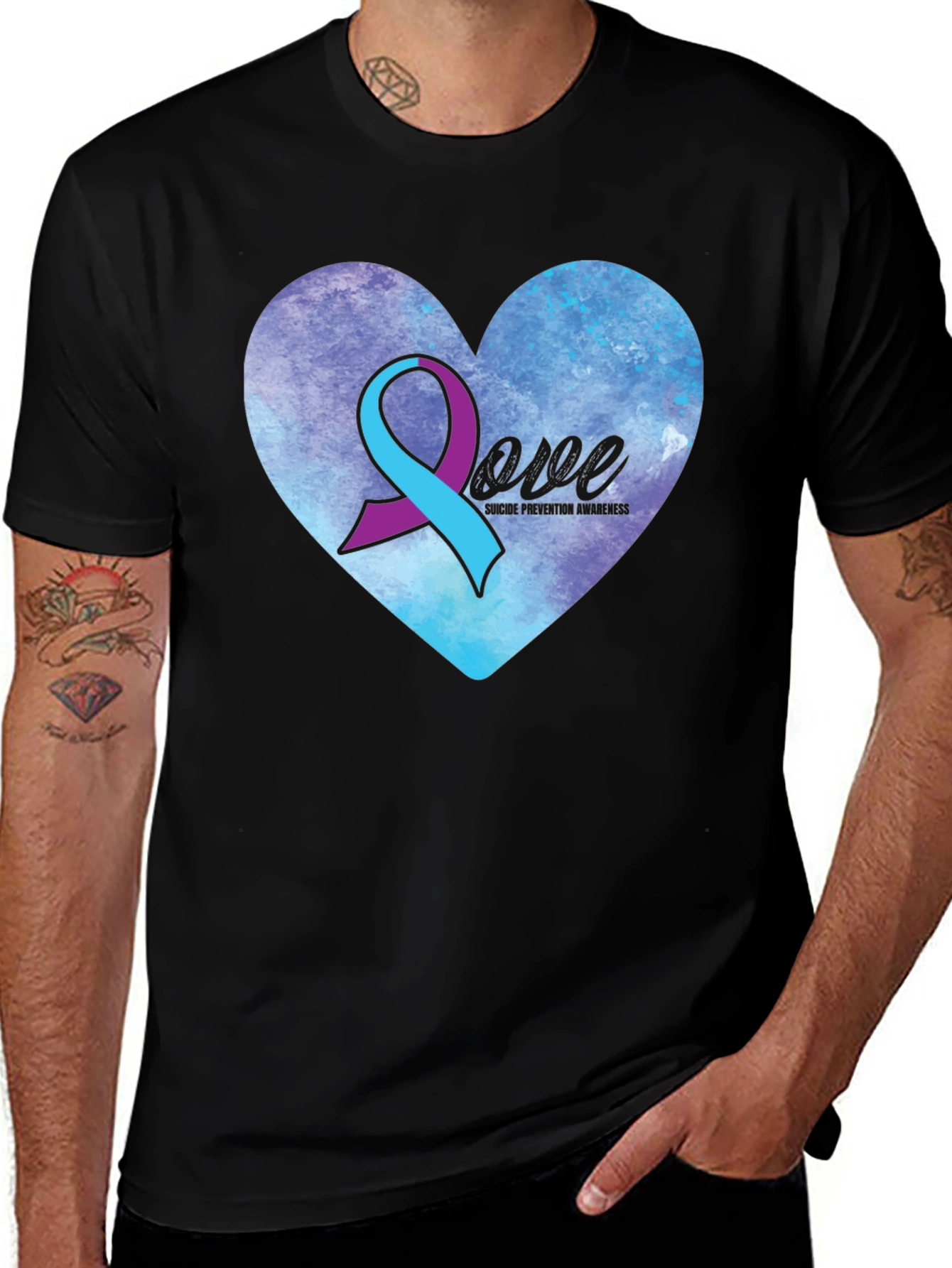 Variant 10 of Suicide Prevention Awareness Love Heart T-Shirt