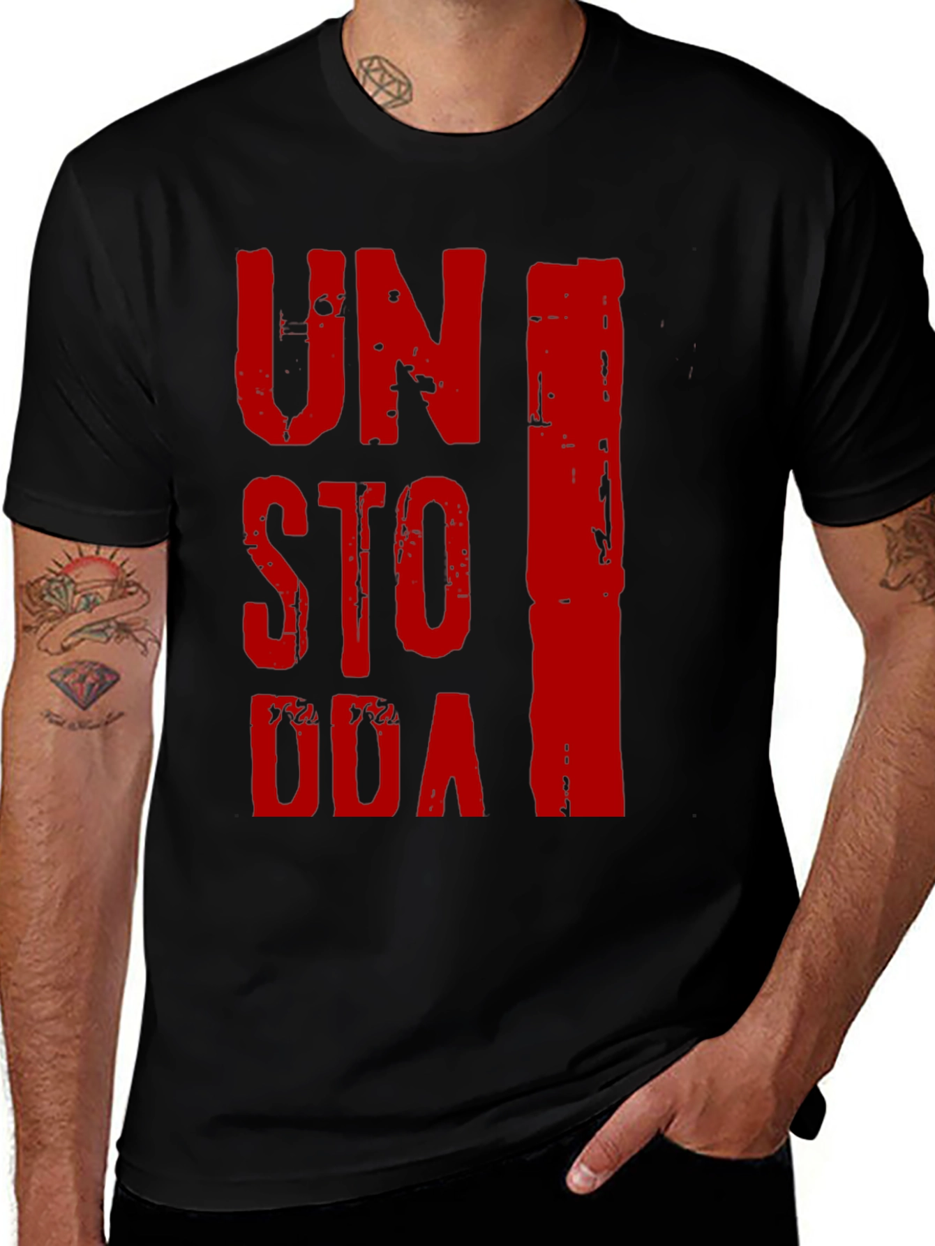 Variant 18 of Unstoppable Graphic Print Black T-Shirt