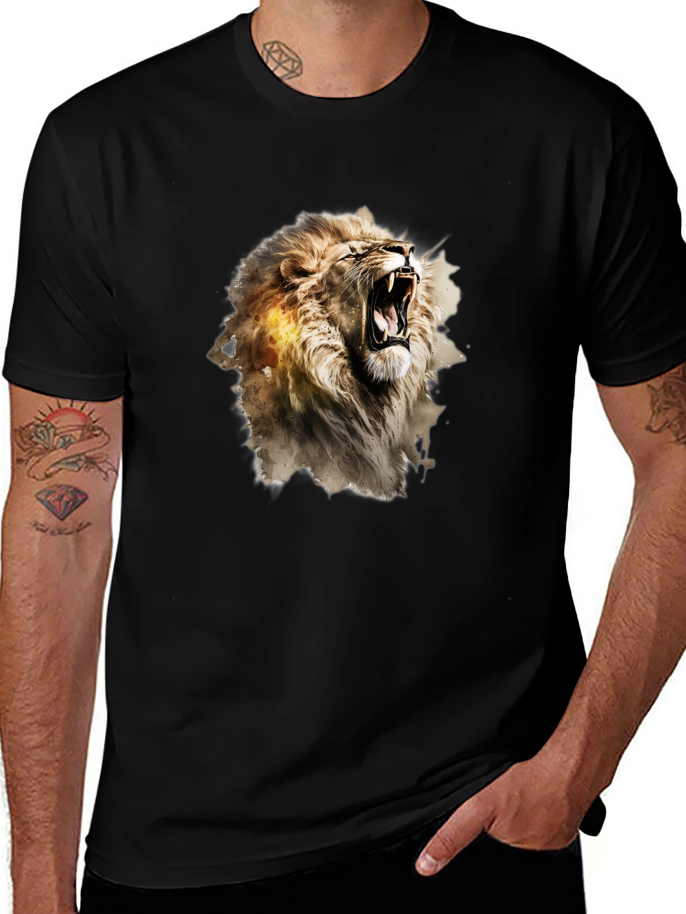 Variant 21 of Roaring Lion Graphic Black T-Shirt