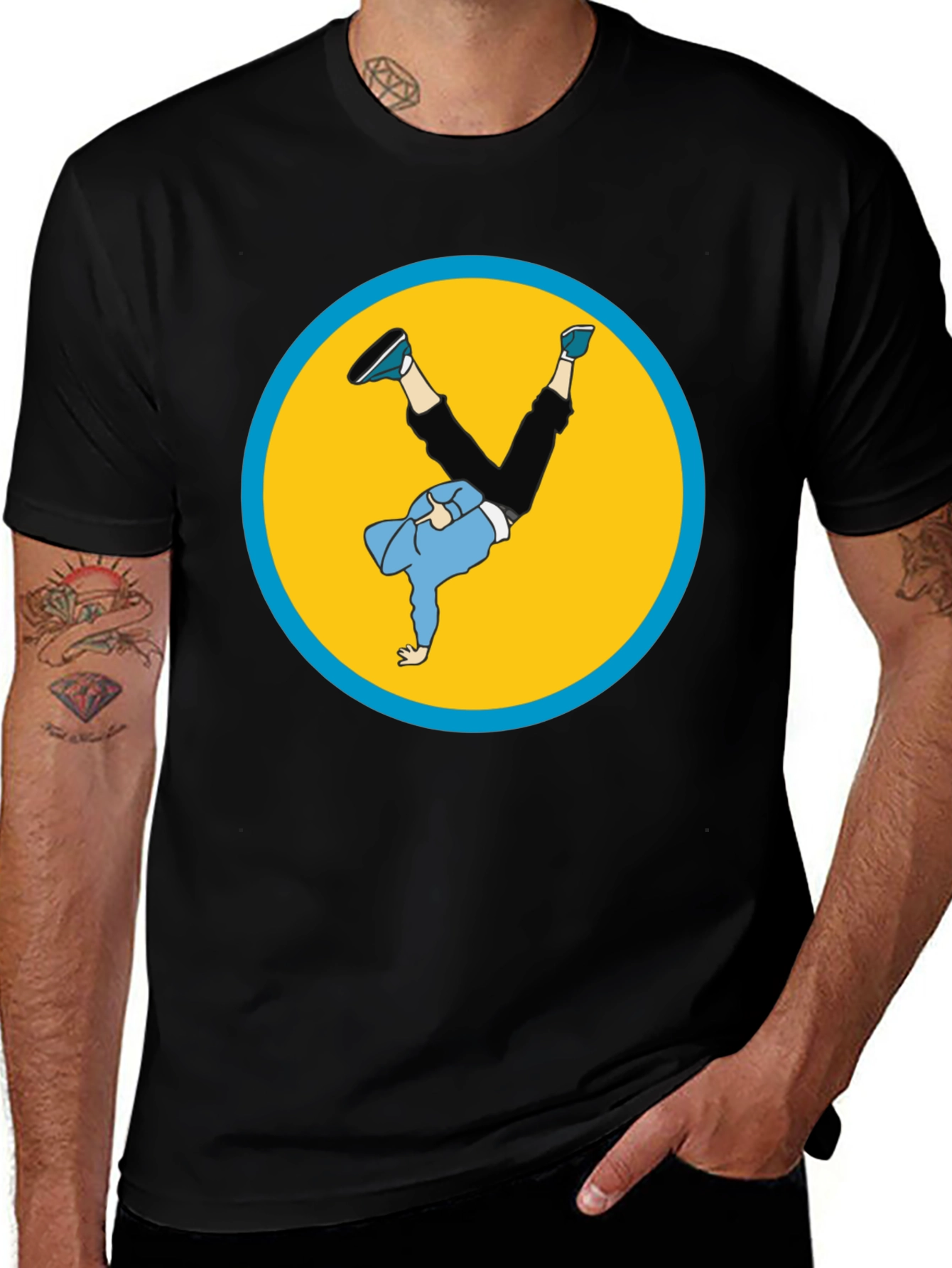 Variant 22 of Breakdance Graphic Black T-Shirt