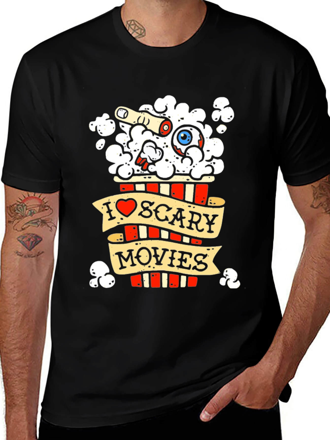 Variant 7 of Scary Movie Popcorn Graphic Tee