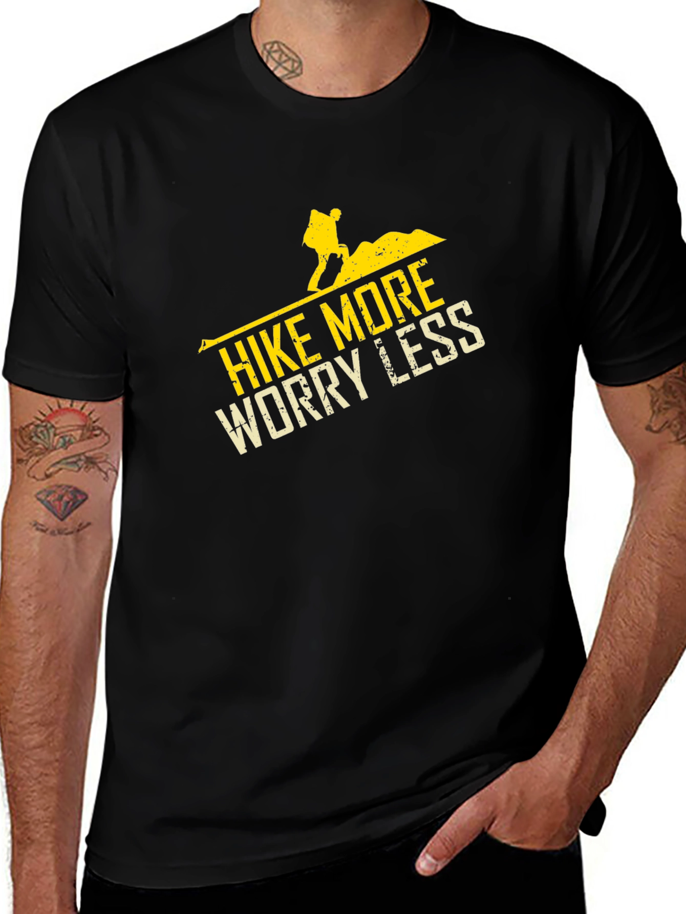 Variant 19 of Hike More Worry Less Graphic T-Shirt