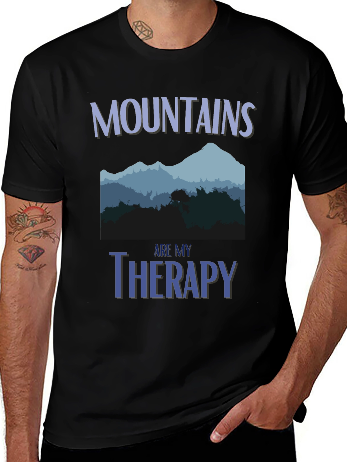 Variant 25 of Mountains Are My Therapy Graphic Tee