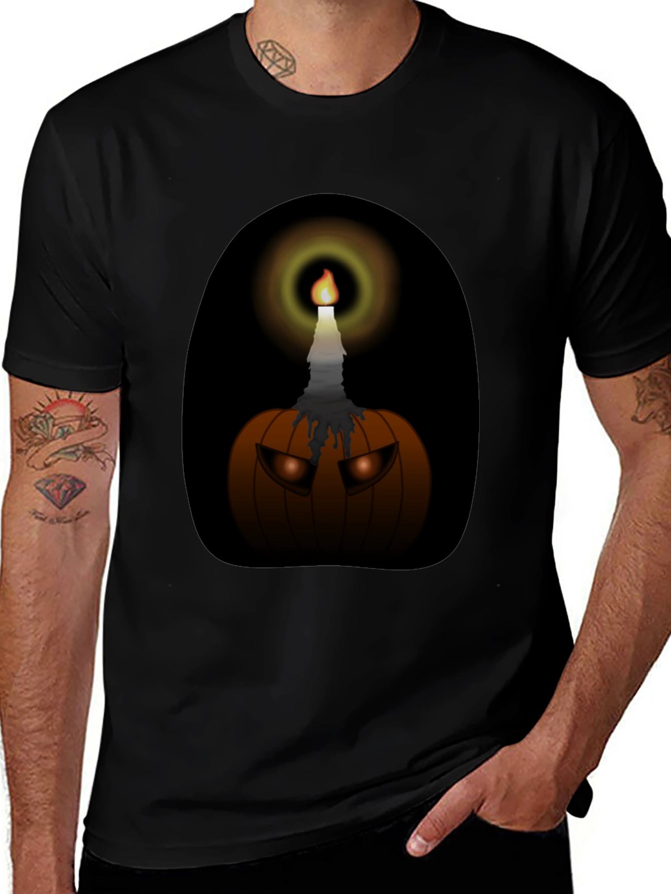 Halloween Pumpkin Candle T-Shirt
