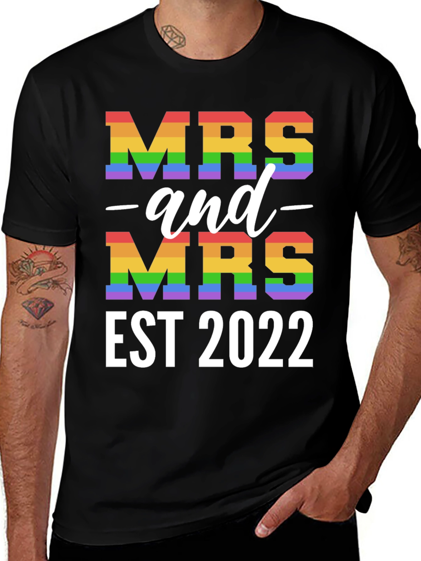 Variant 5 of Mrs and Mrs EST 2022 Pride T-Shirt