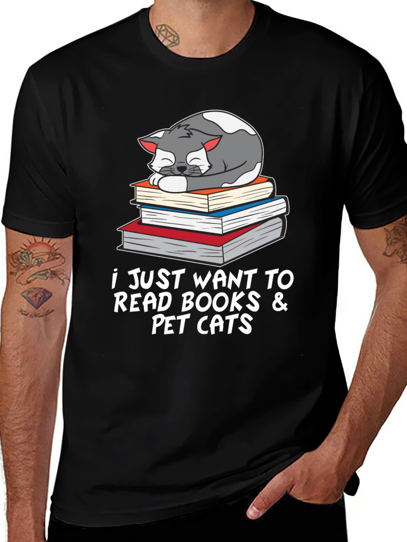 Variant 16 of Read Books & Pet Cats Graphic Tee