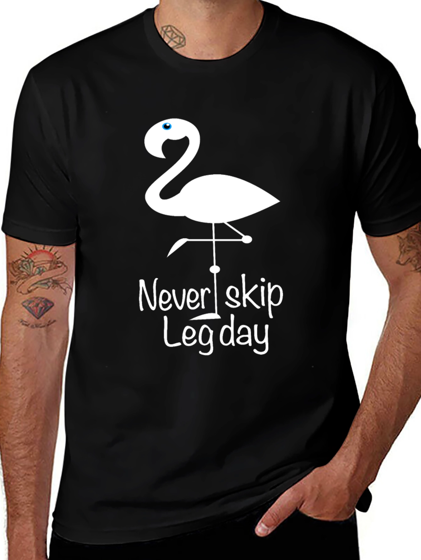 Never Skip Leg Day Flamingo Graphic Tee