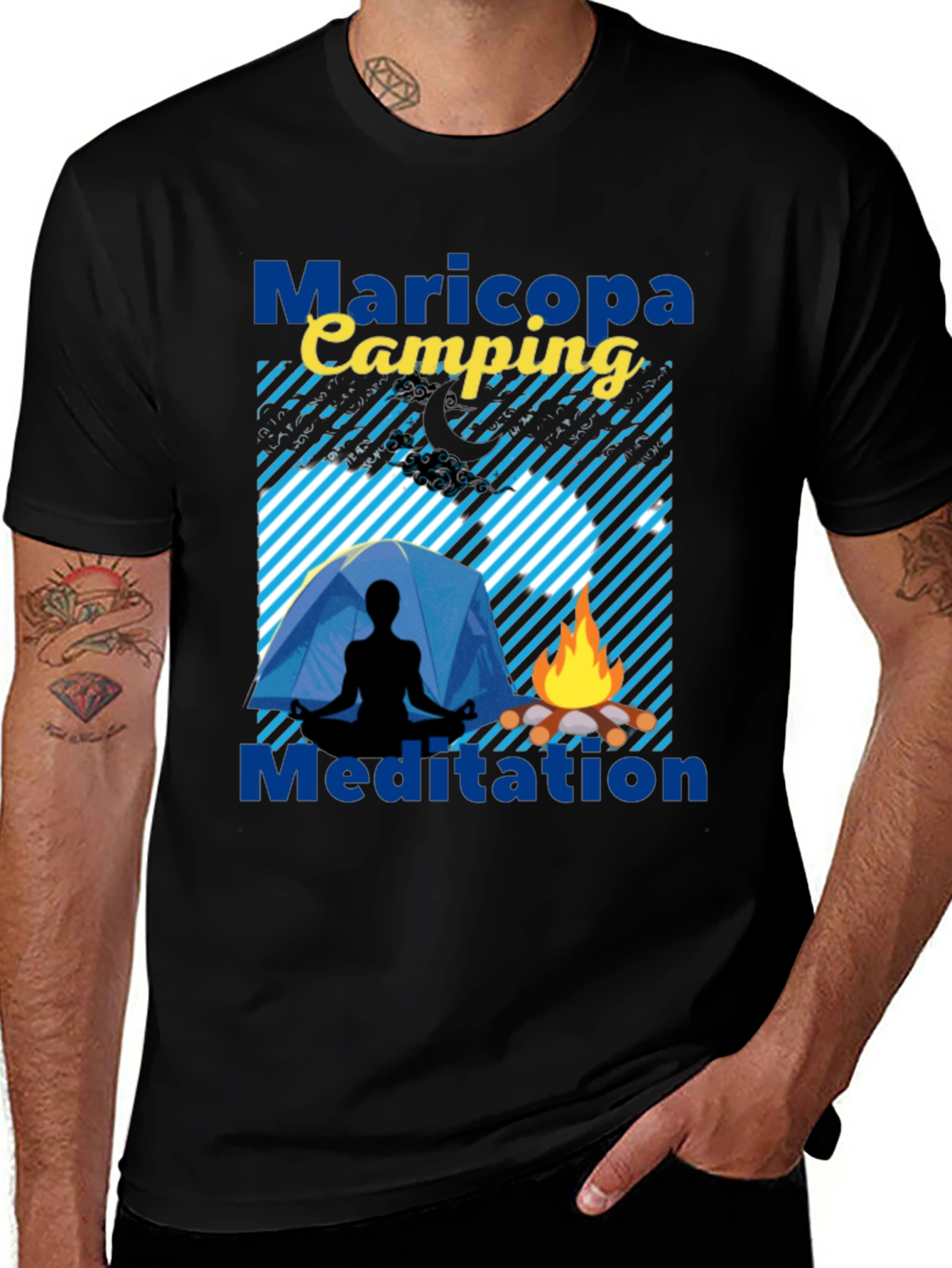 Variant 23 of Maricopa Camping Meditation Black T-Shirt