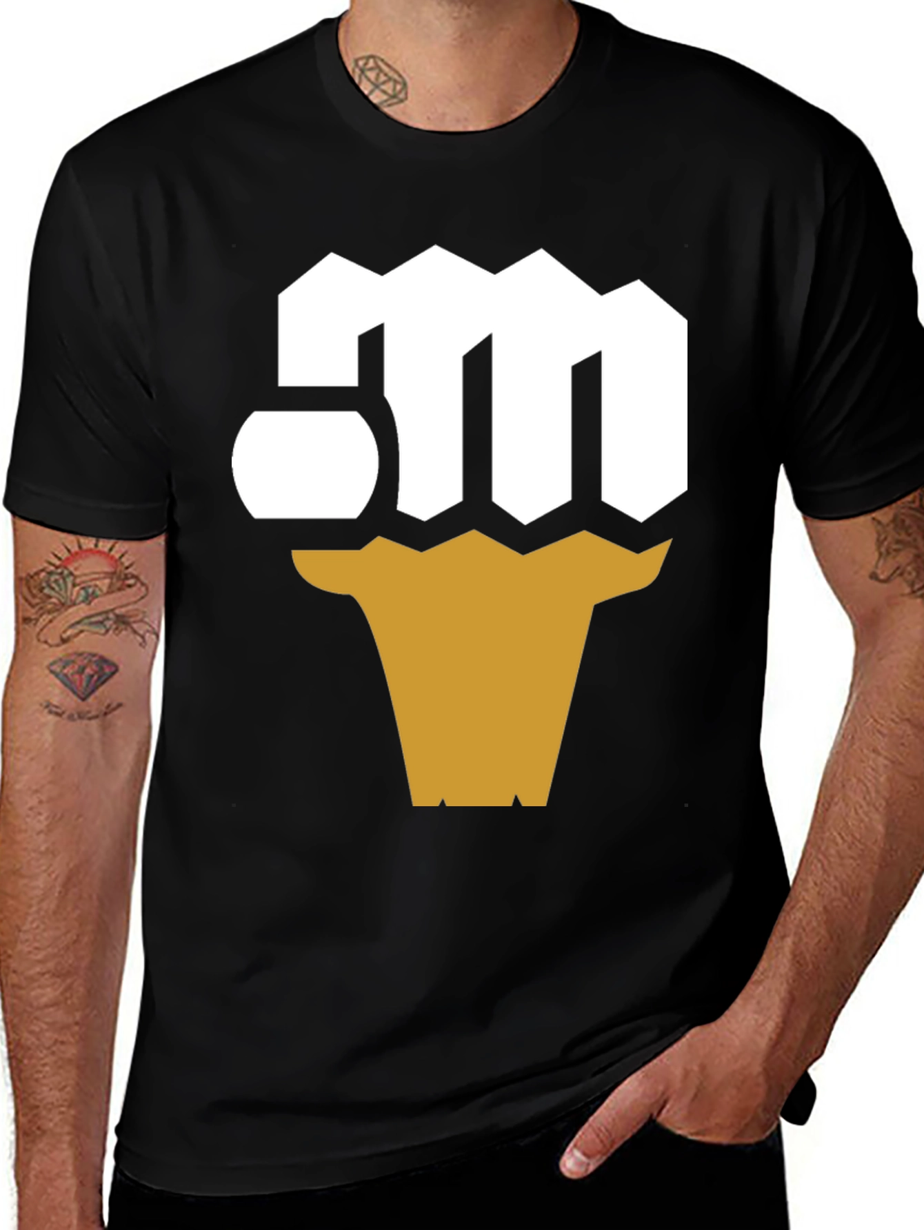 Variant 25 of Geometric Fist Graphic Tee - Black